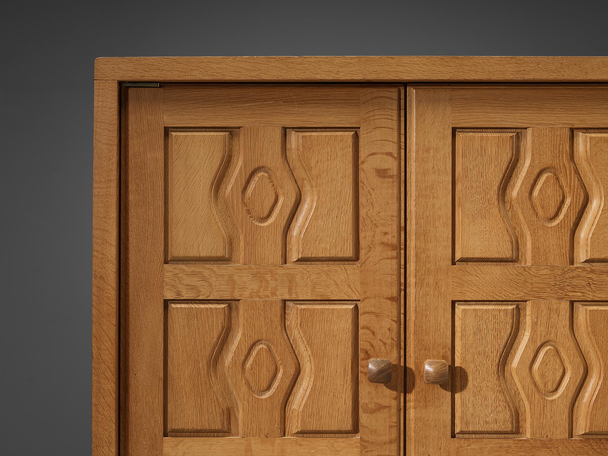 Guillerme & Chambron Cabinet 'Thierry' in Oak and Ceramic case pieces and storage cabinets Morentz