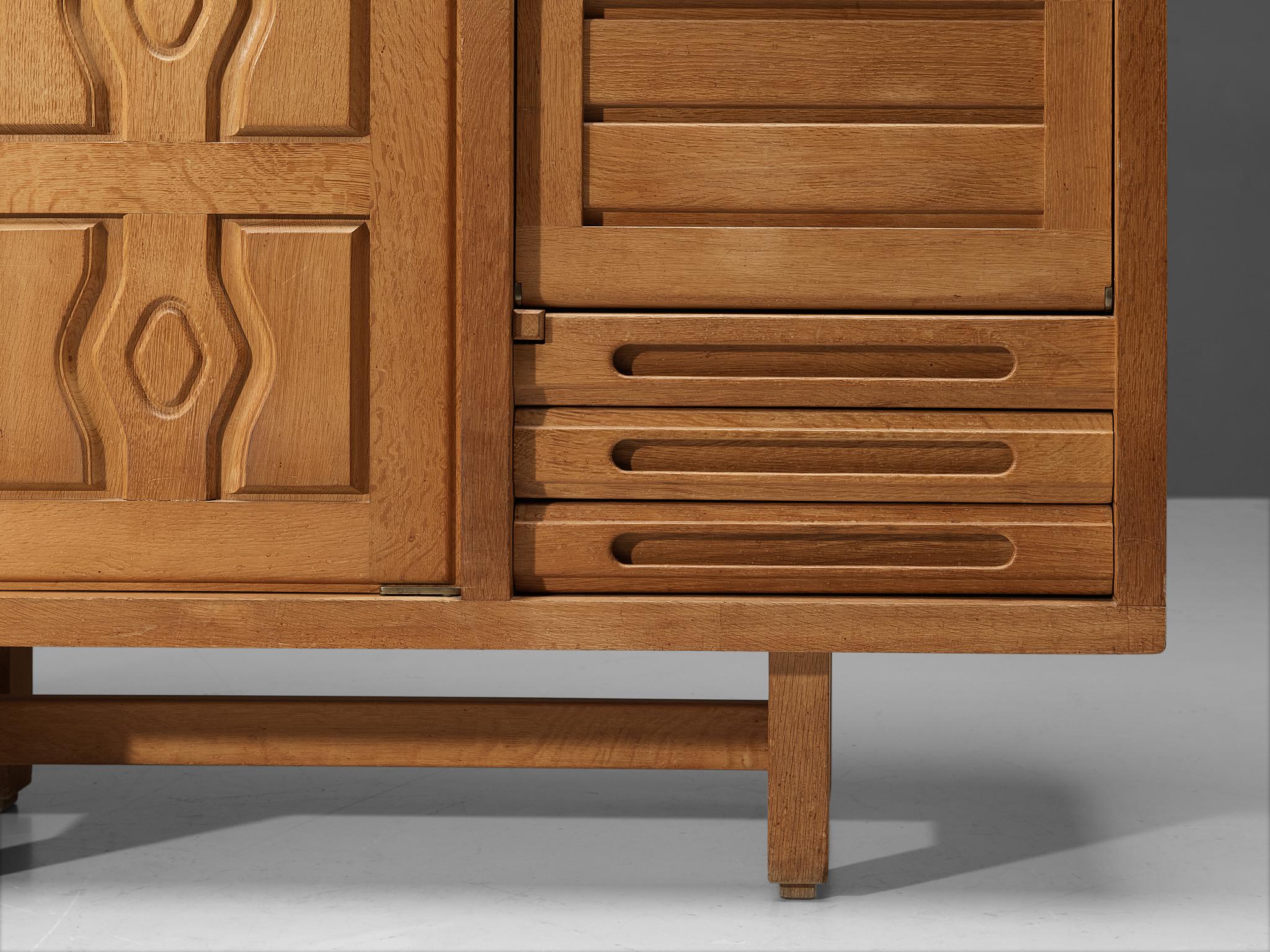 Guillerme & Chambron Cabinet 'Thierry' in Oak and Ceramic case pieces and storage cabinets Morentz