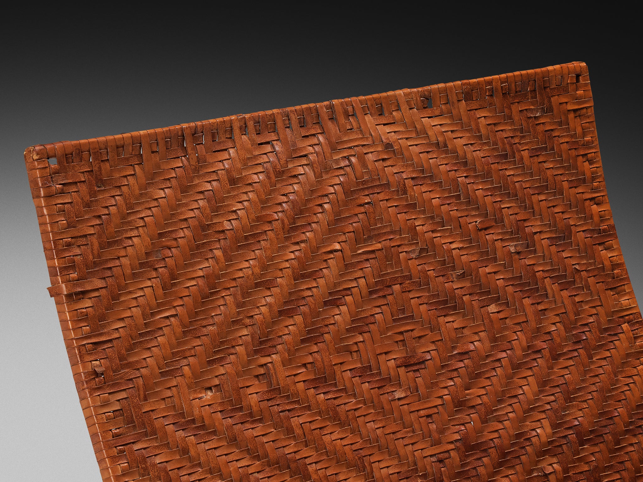 Marzio Cecchi for Studio Most Lounge Chair in Woven Cognac Leather Seating Morentz