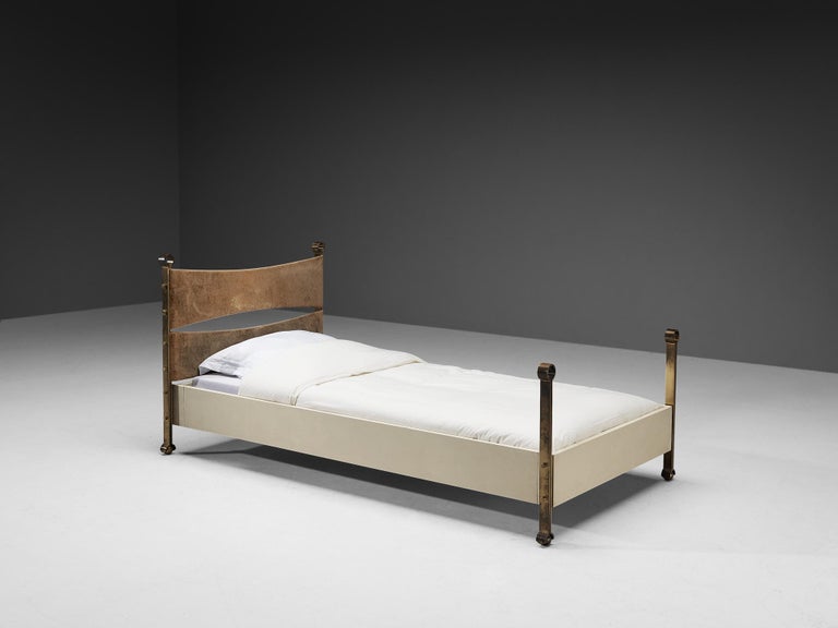 Rare Osvaldo Borsani Single Bed in Brass