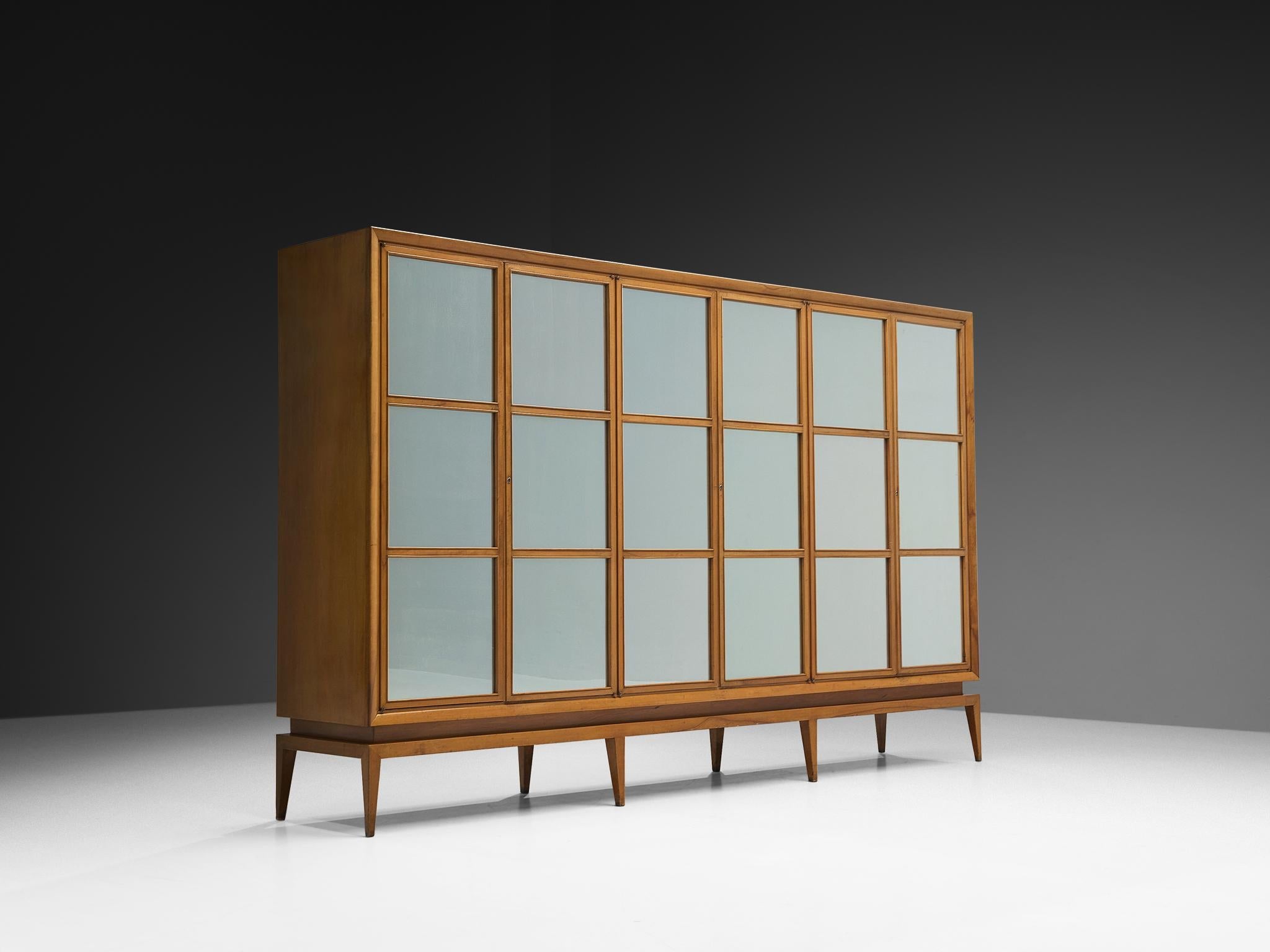 Guglielmo Ulrich Highboard in Walnut with Mirrored Door Panels case pieces and storage cabinets Morentz