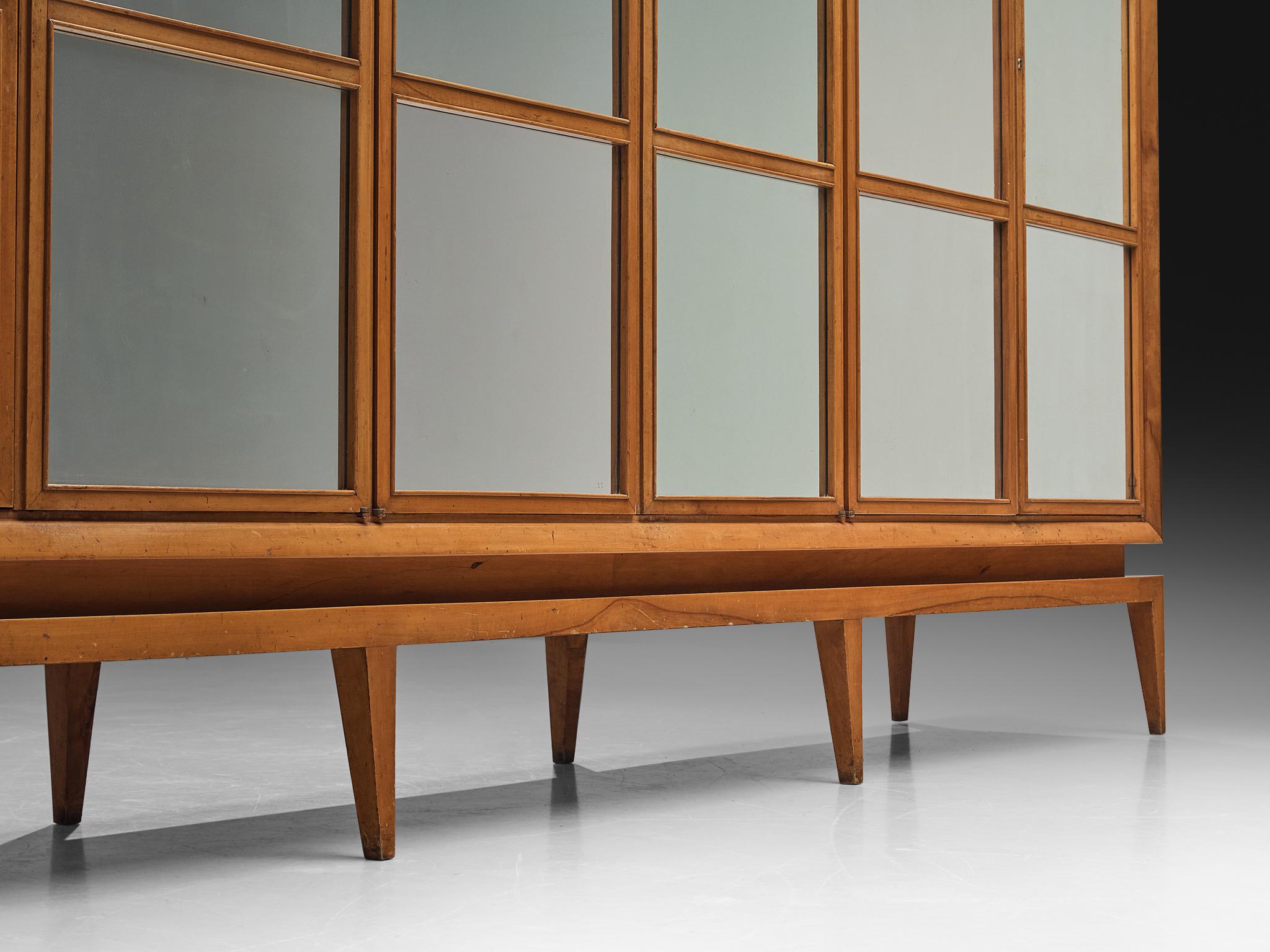 Guglielmo Ulrich Highboard in Walnut with Mirrored Door Panels case pieces and storage cabinets Morentz