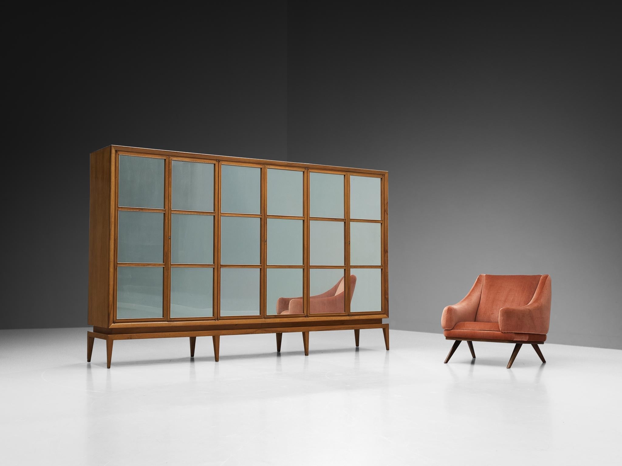 Guglielmo Ulrich Highboard in Walnut with Mirrored Door Panels case pieces and storage cabinets Morentz