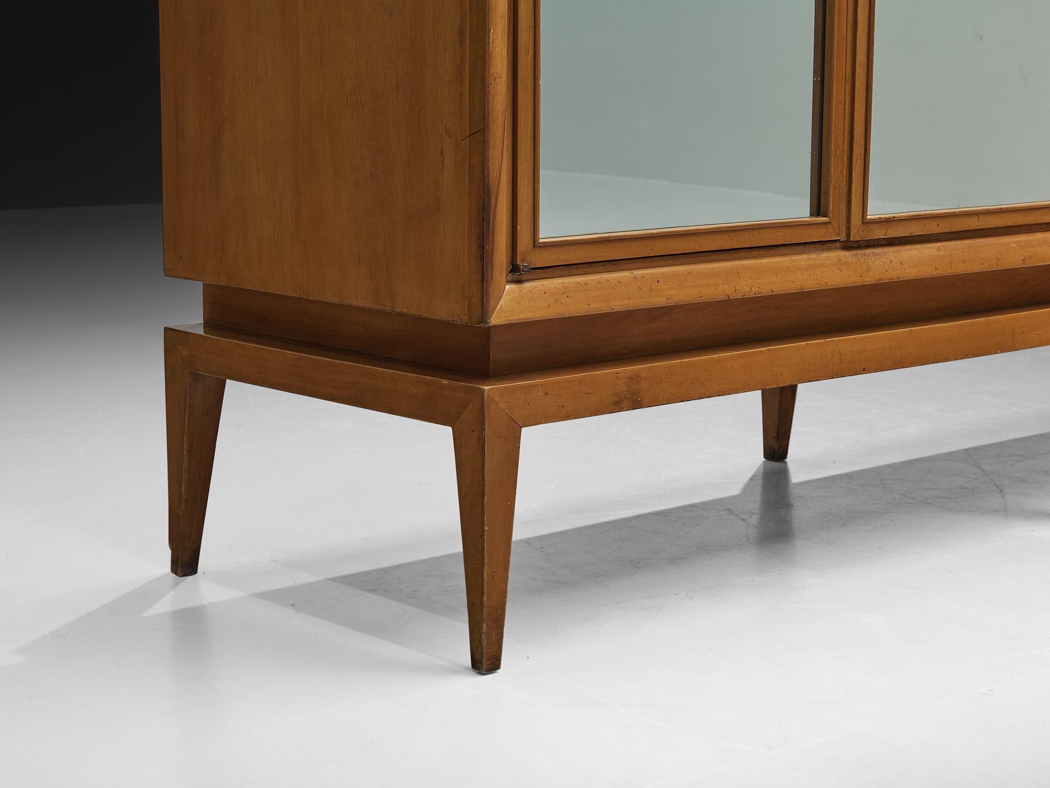 Guglielmo Ulrich Highboard in Walnut with Mirrored Door Panels case pieces and storage cabinets Morentz