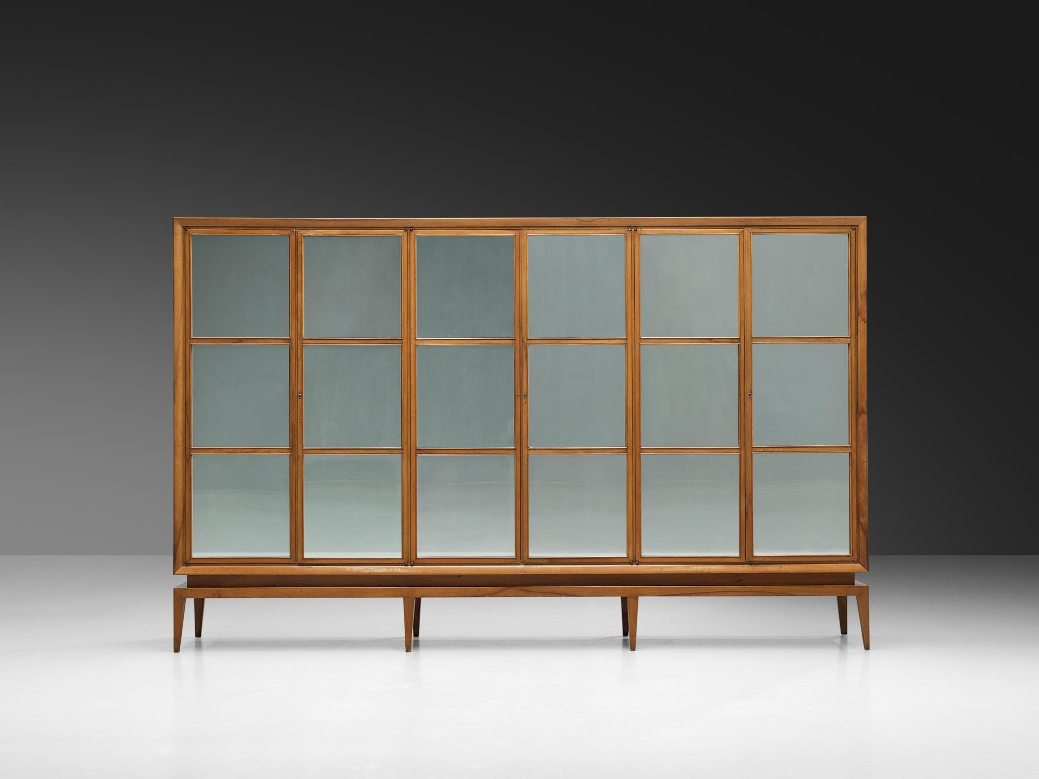 Guglielmo Ulrich Highboard in Walnut with Mirrored Door Panels case pieces and storage cabinets Morentz