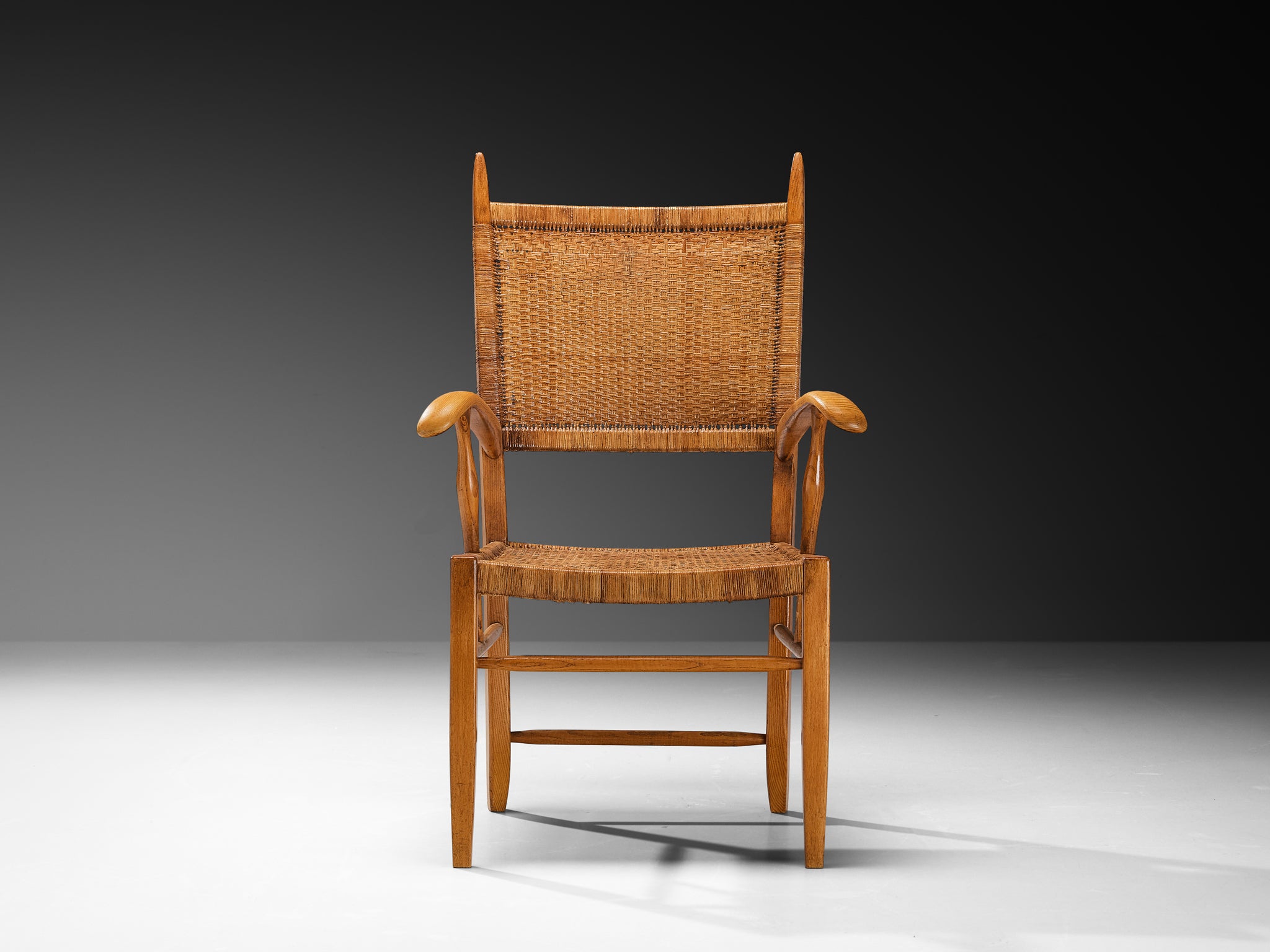 Dutch High Back Armchair in Ash and Cane Seating Morentz