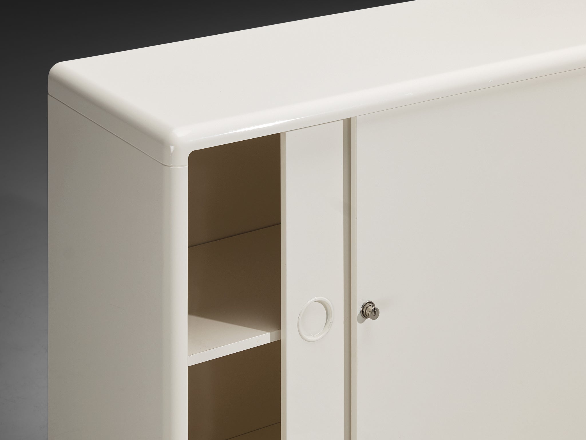 Ernest Igl for Wilhelm Werndl Cabinet in Off-White Polyurethane Case pieces and storage cabinets Morentz