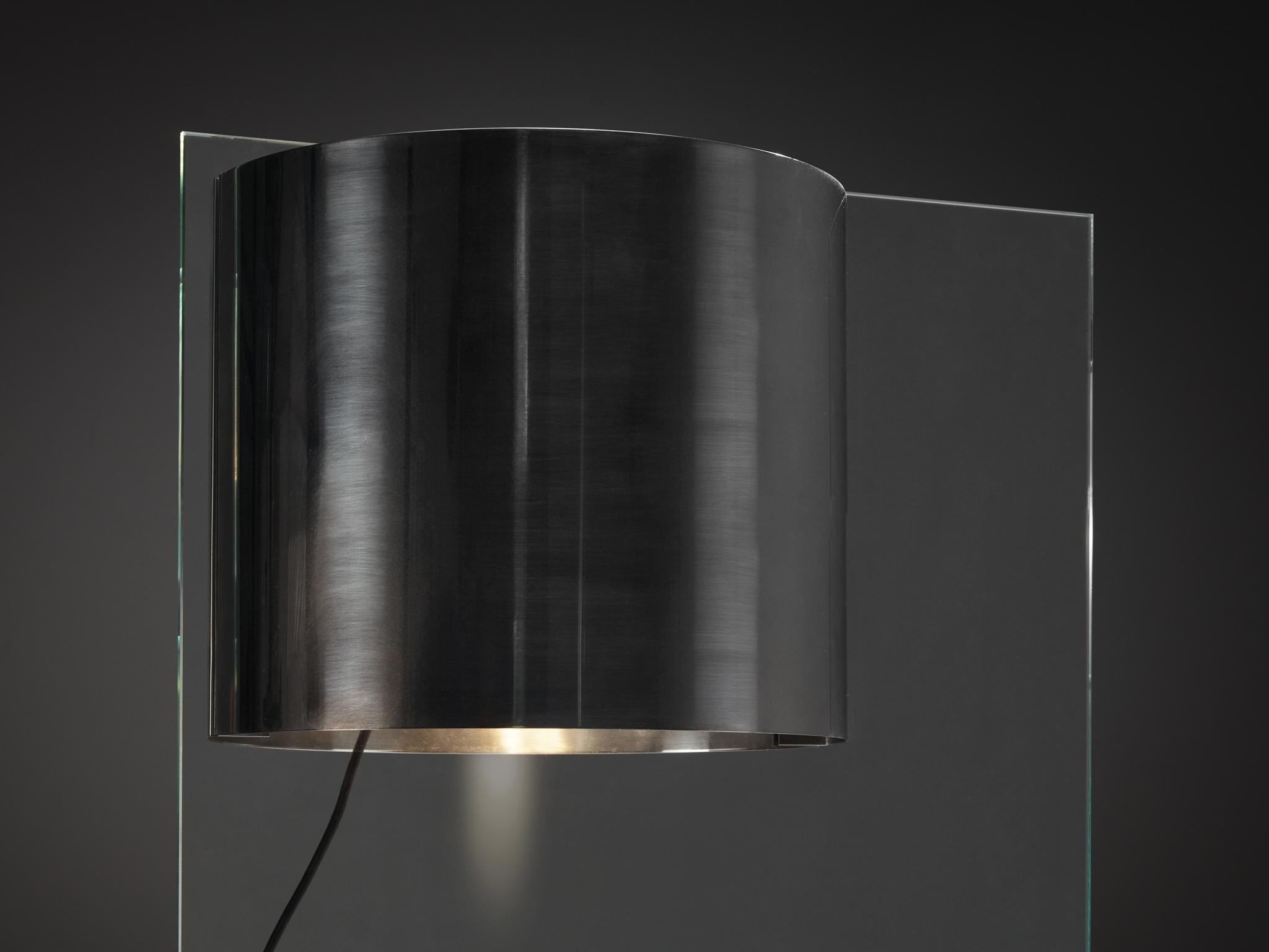 Lumenform Table Lamp in Glass and Chrome 1970s lighting Morentz