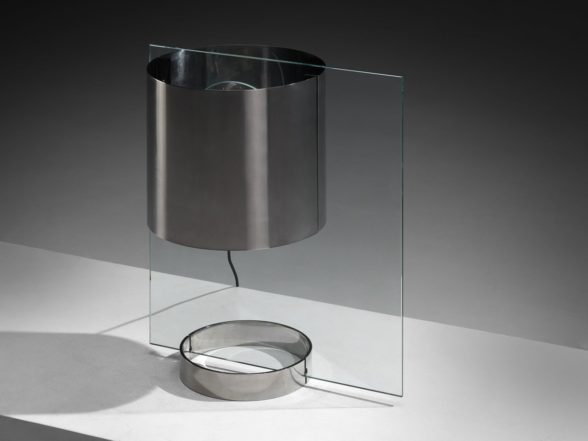 Lumenform Table Lamp in Glass and Chrome 1970s Lighting Morentz