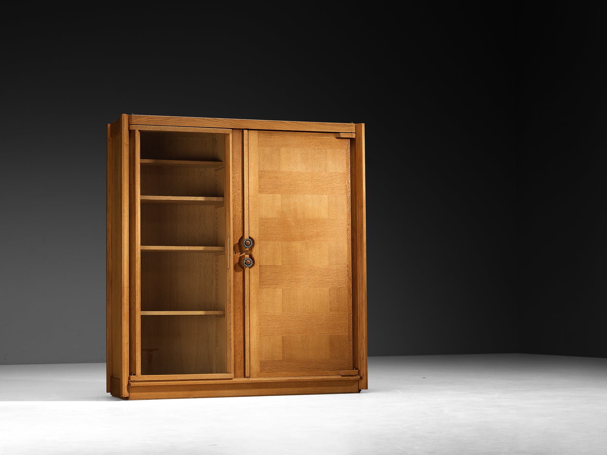 Guillerme et Chambron Cabinet in Oak with Glass Door Case pieces and storage cabinets Morentz