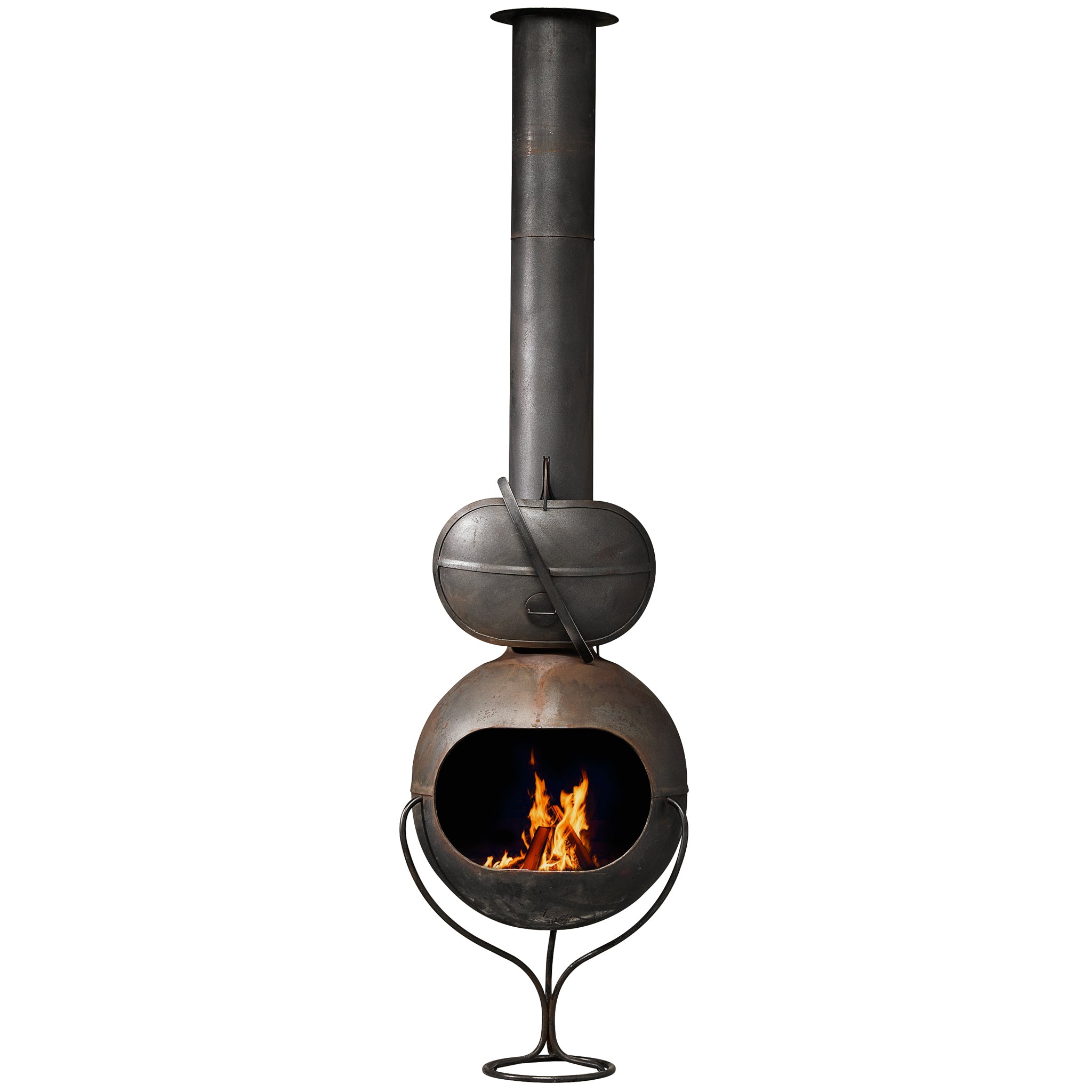 French Modern Fire Place in Black Sheet Steel Building and Garden Elements Morentz