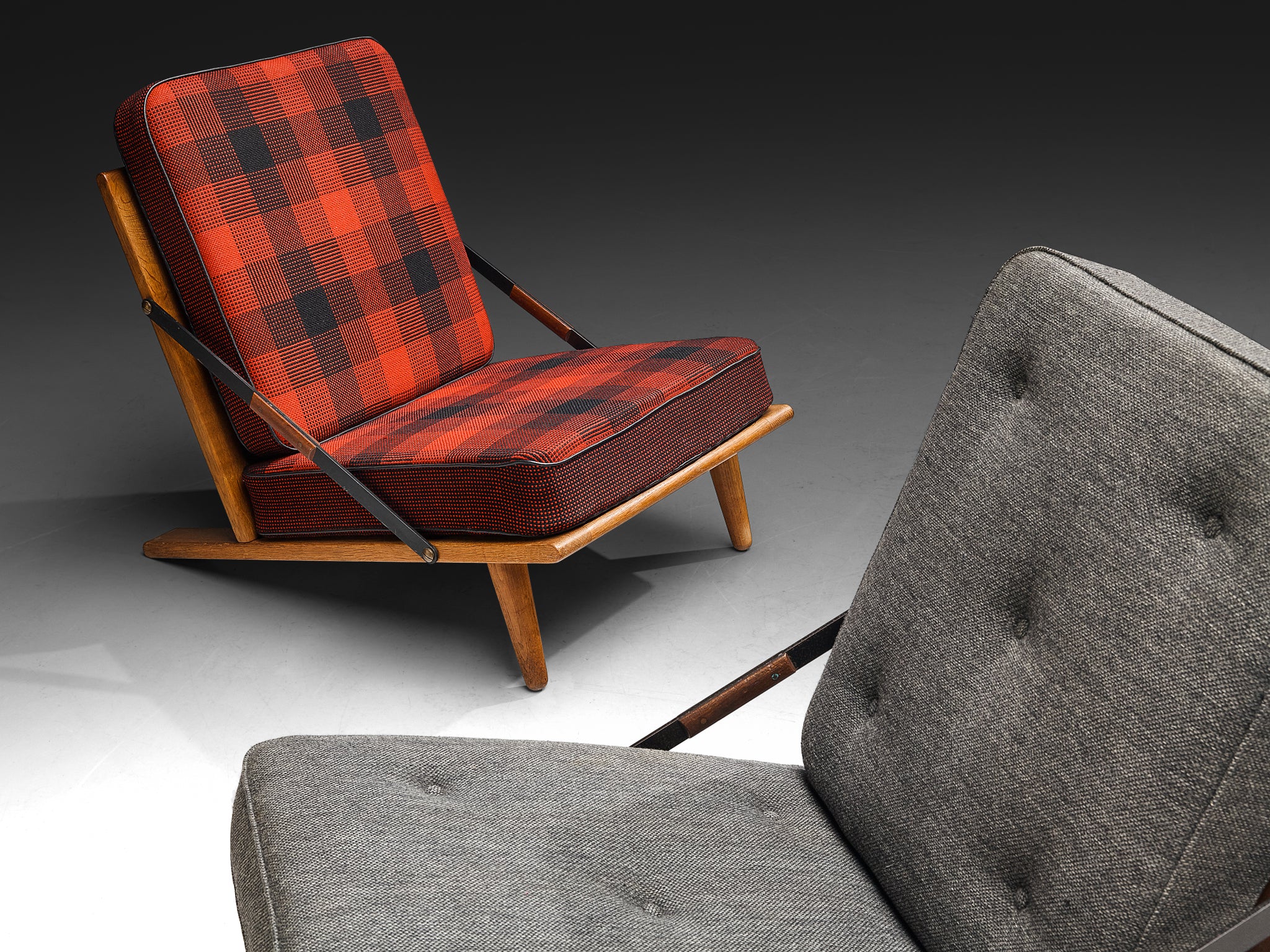 Børge Mogensen for Fredericia Lounge Chair in Oak and Original Woolen Upholstery Seating Morentz