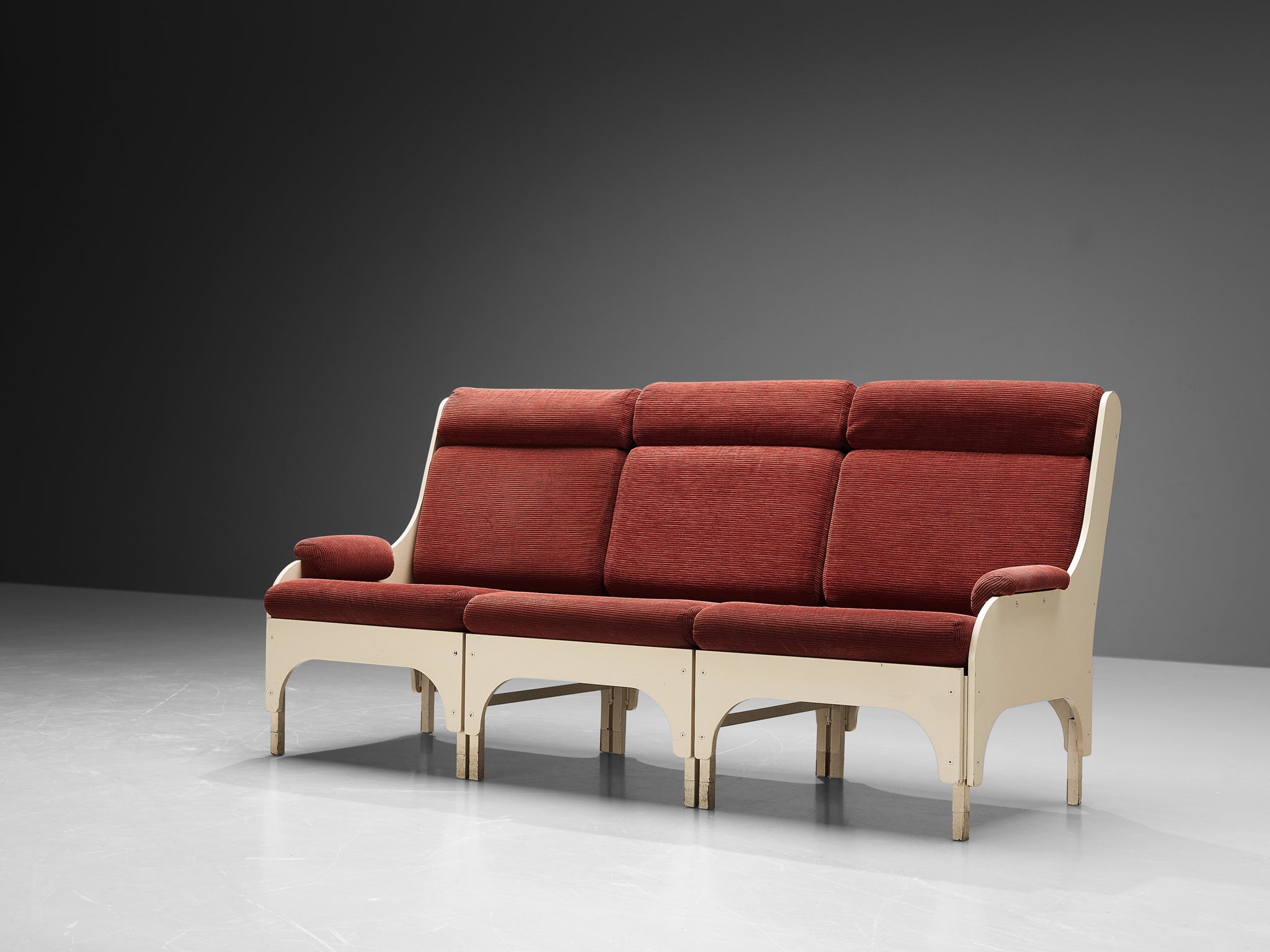 Dutch Three Seat Sofa in Burgundy Red Upholstery seating Morentz