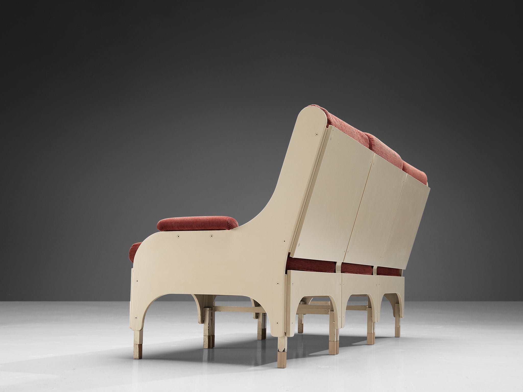 Dutch Three Seat Sofa in Burgundy Red Upholstery seating Morentz