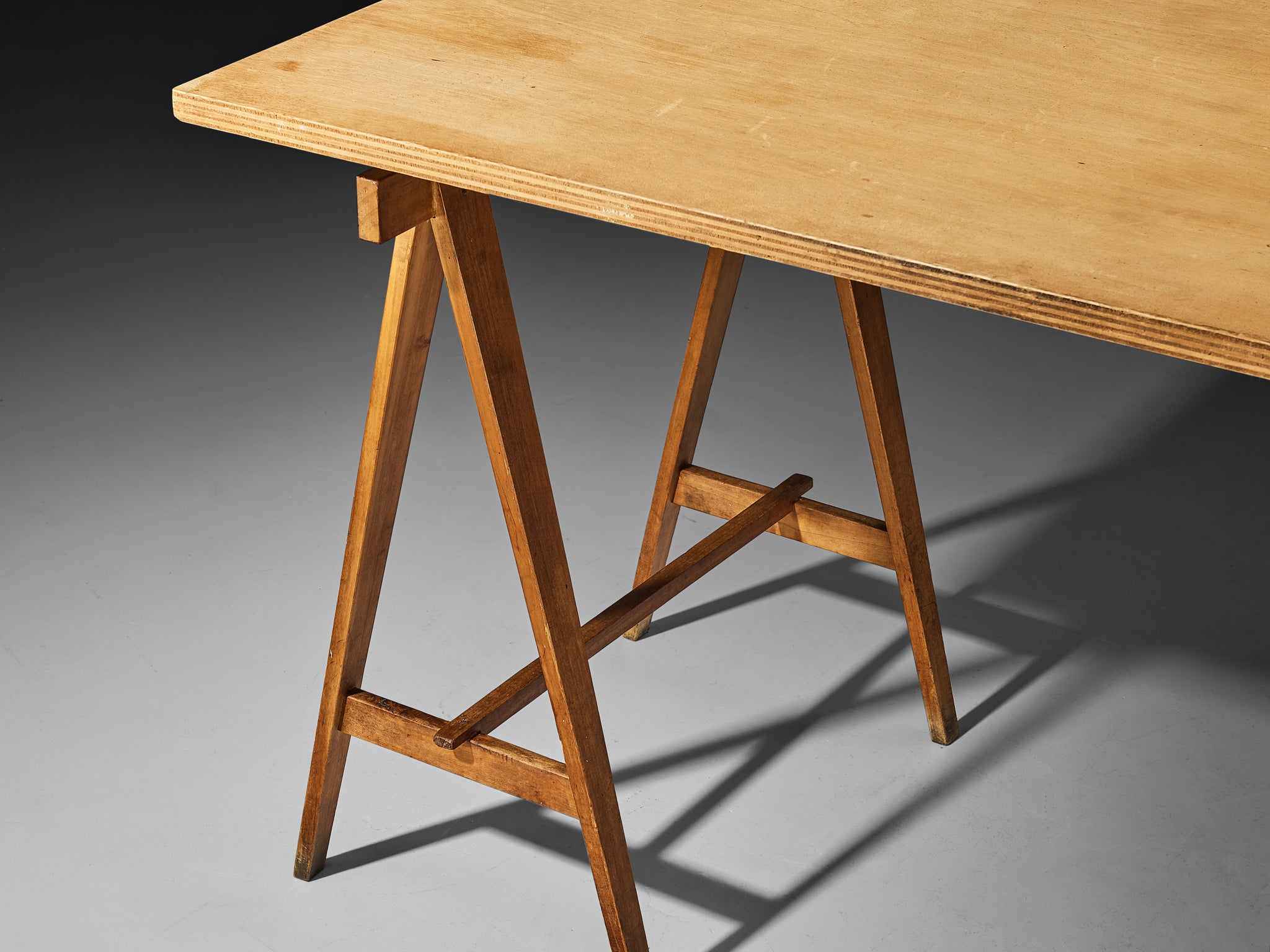 Rare Angelo Mangiarotti Writing Desk in Birch from Own Studio Tables Morentz