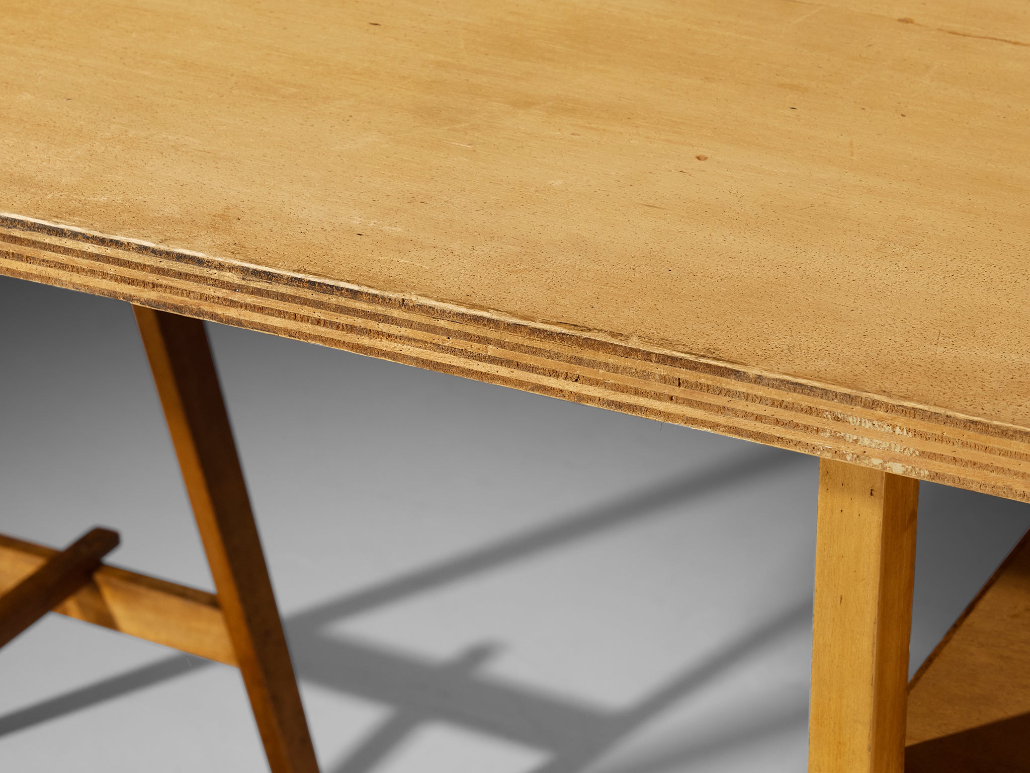 Rare Angelo Mangiarotti Writing Desk in Birch from Own Studio Tables Morentz