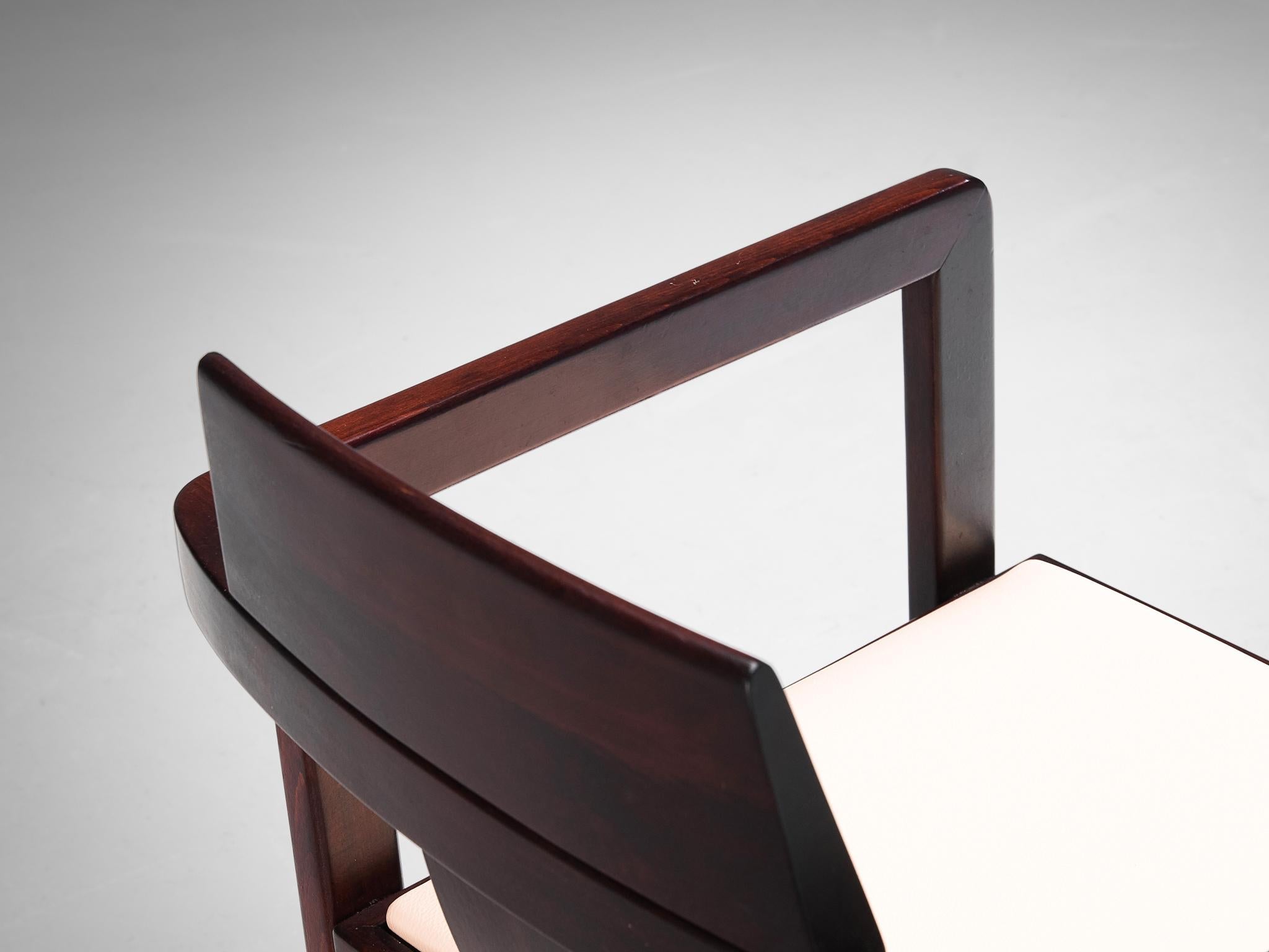 Italian Set of Ten Geometric Armchairs in Stained Wood seating Morentz