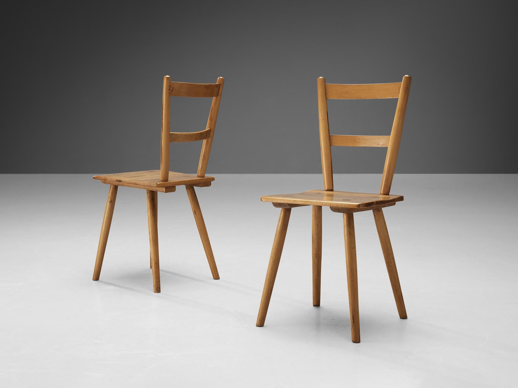 Pair of Mid-Century Dutch Dining Chairs