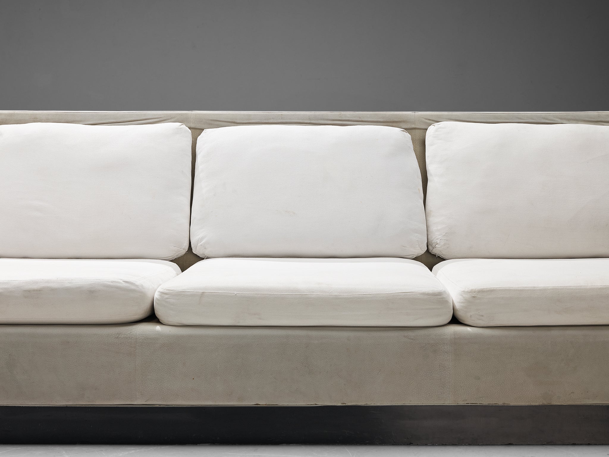 Willy Rizzo for Mario Sabot Sectional Corner Sofa in White Upholstery seating Morentz