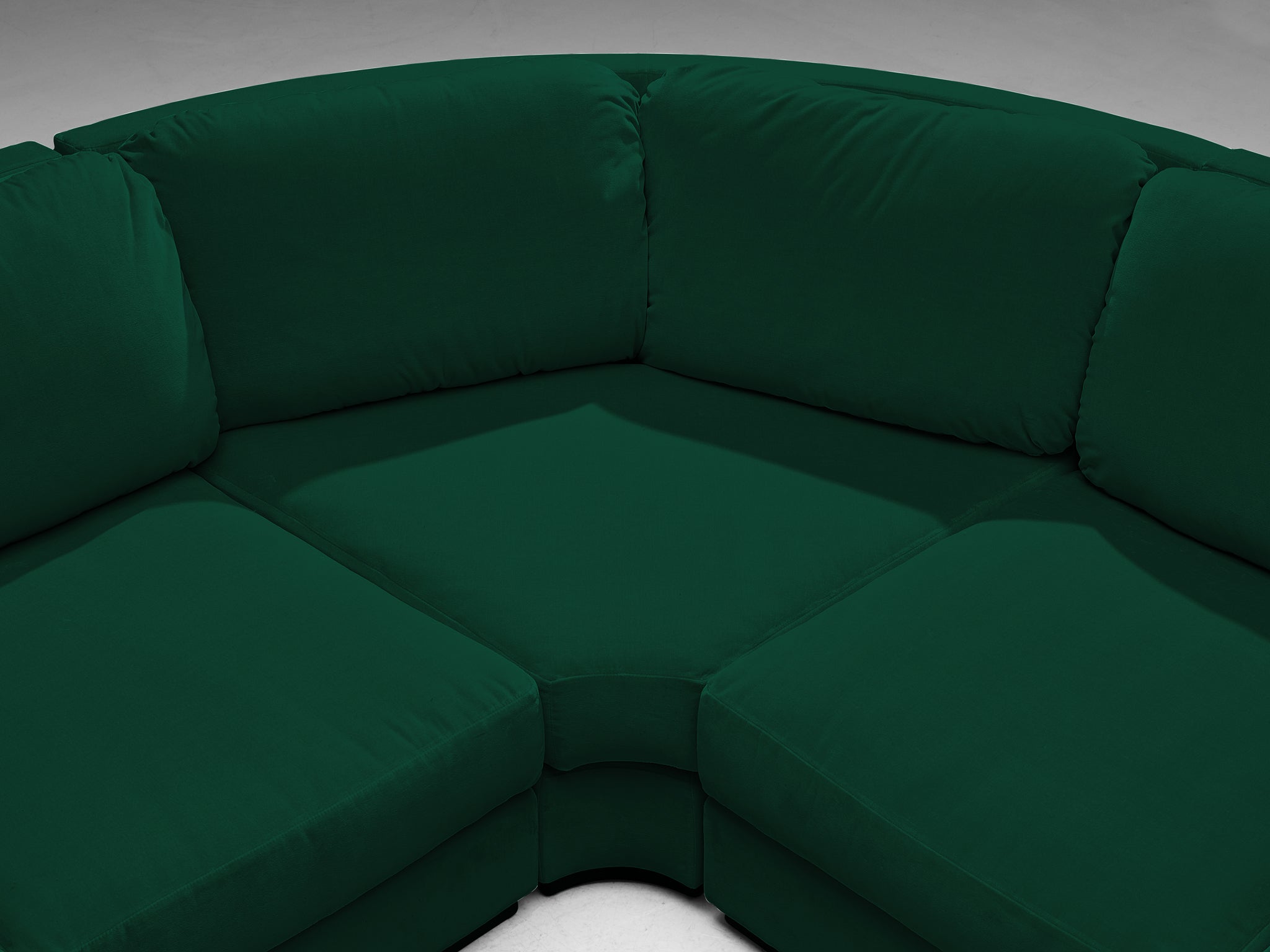 Willy Rizzo for Mario Sabot Sectional Corner Sofa in Green Velvet Seating Morentz