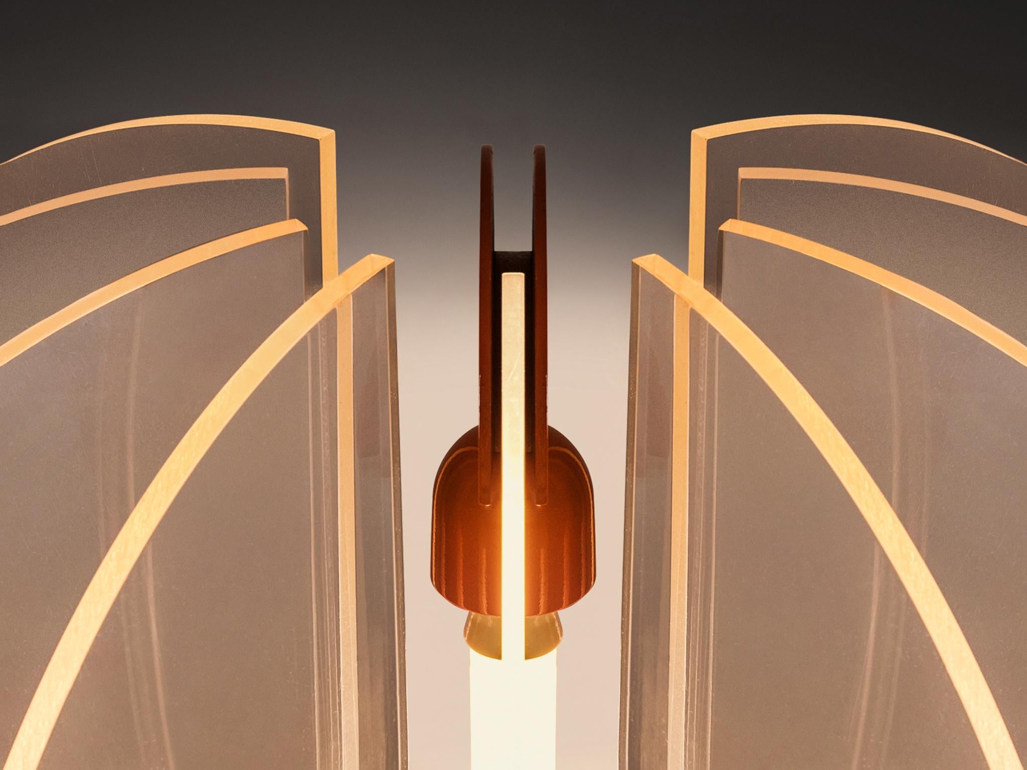 Gae Aulenti for Kartell ‘King Sun’ in Perspex and Red-Orange Aluminum lighting Morentz