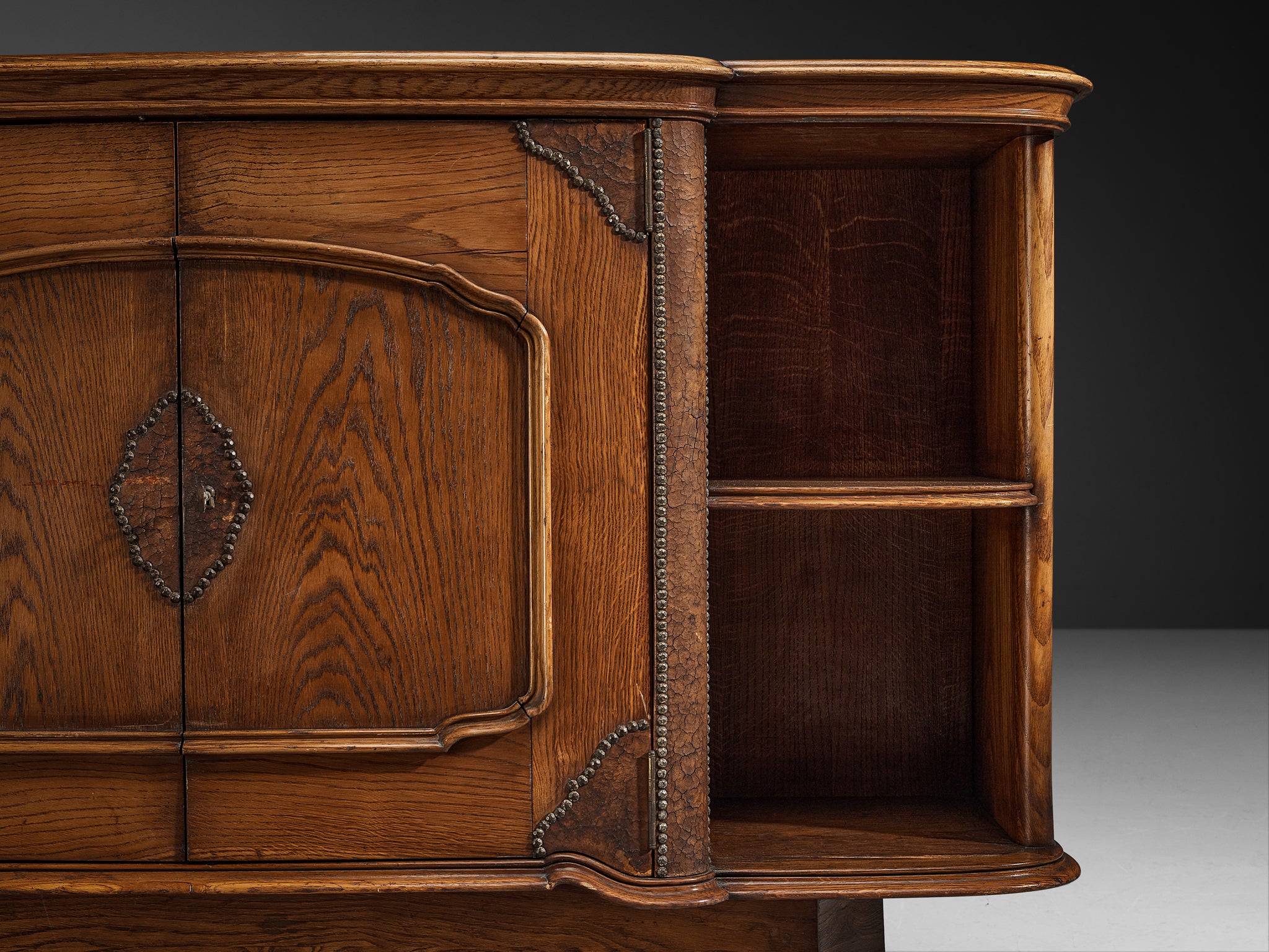 Ernesto Valabrega for Vittorio Valabrega Large Cabinet in Solid Oak Case pieces and storage cabinets Morentz