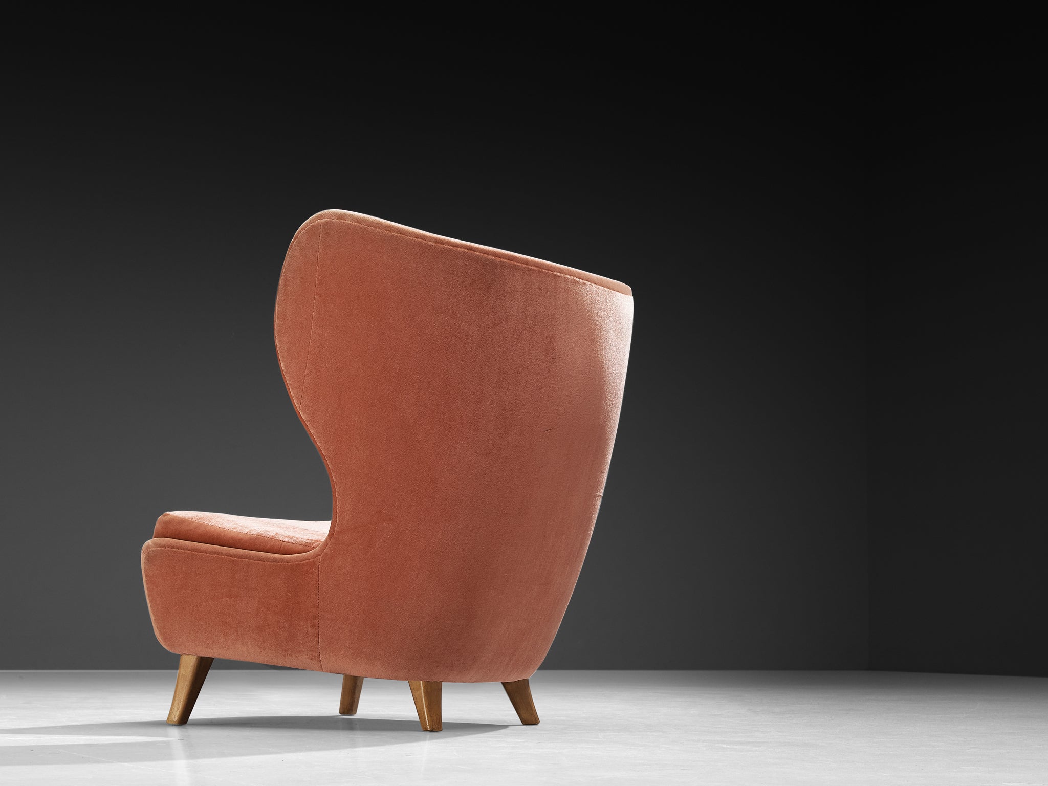 Rare Marianne Boman-schleutker for Boman Easy Chair in Pink Velvet and Birch Seating Morentz