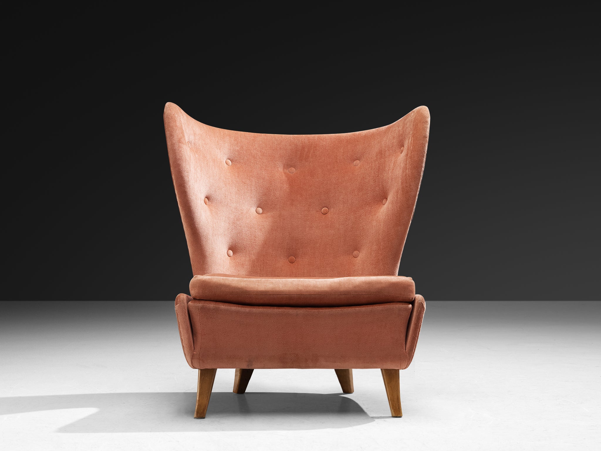 Rare Marianne Boman-schleutker for Boman Easy Chair in Pink Velvet and Birch Seating Morentz