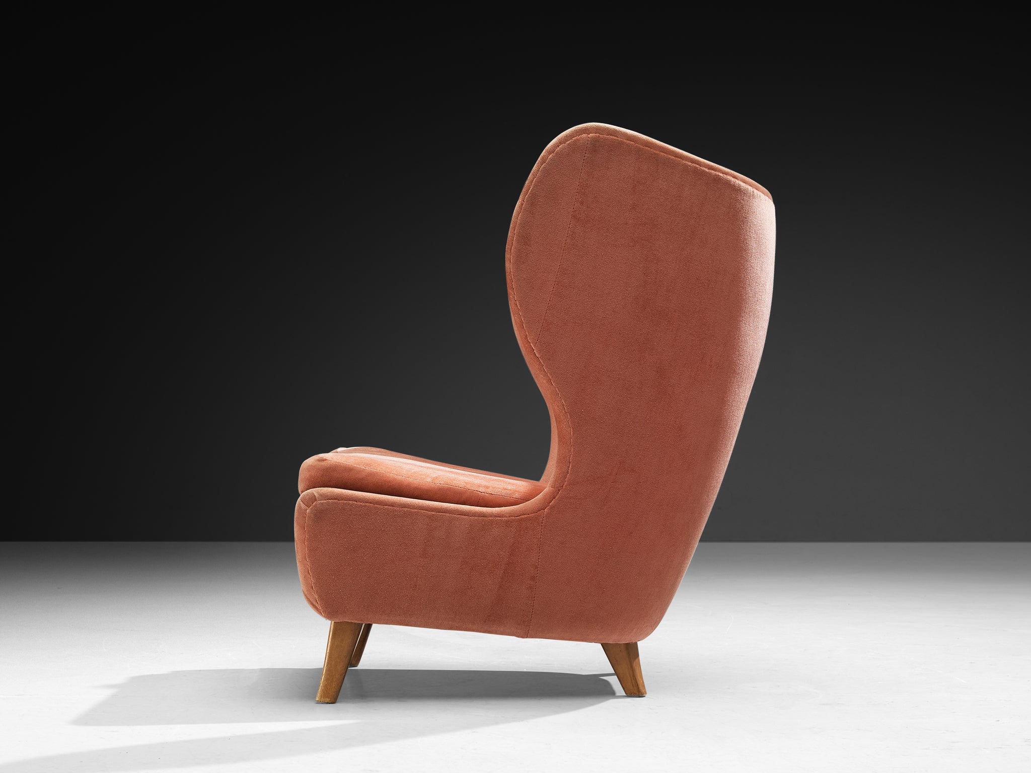 Rare Marianne Boman-schleutker for Boman Easy Chair in Pink Velvet and Birch Seating Morentz