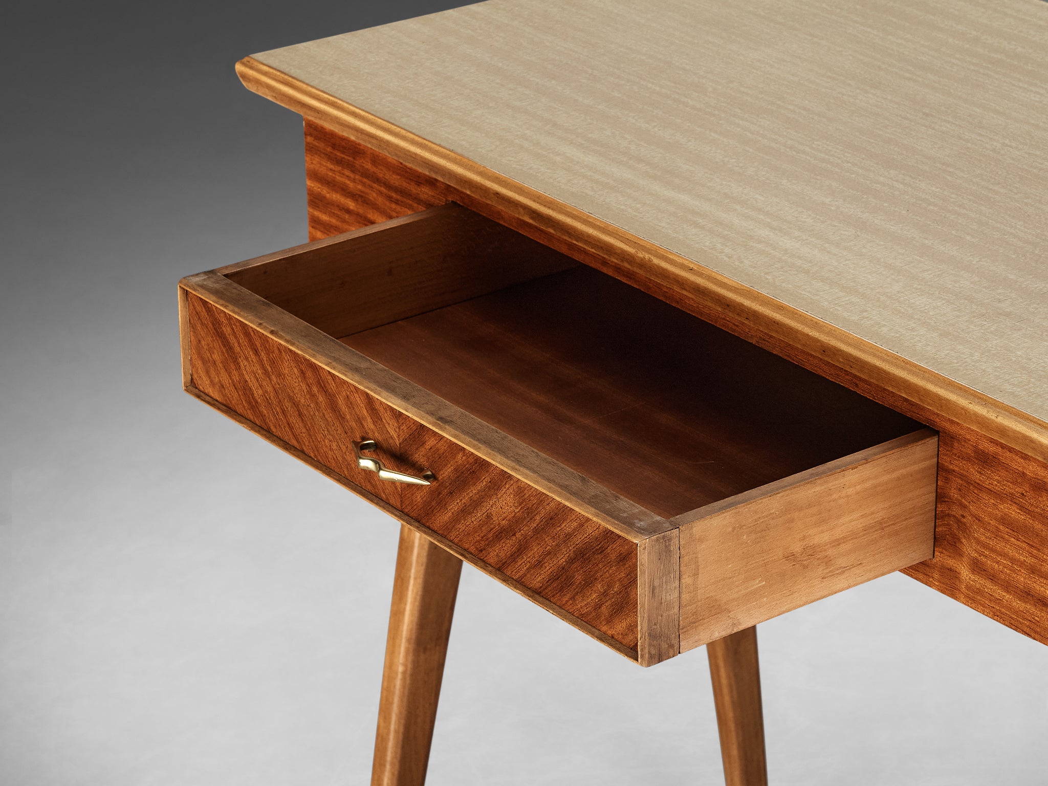 Elegant Italian Small Desk in Walnut and Mahogany Tables Morentz