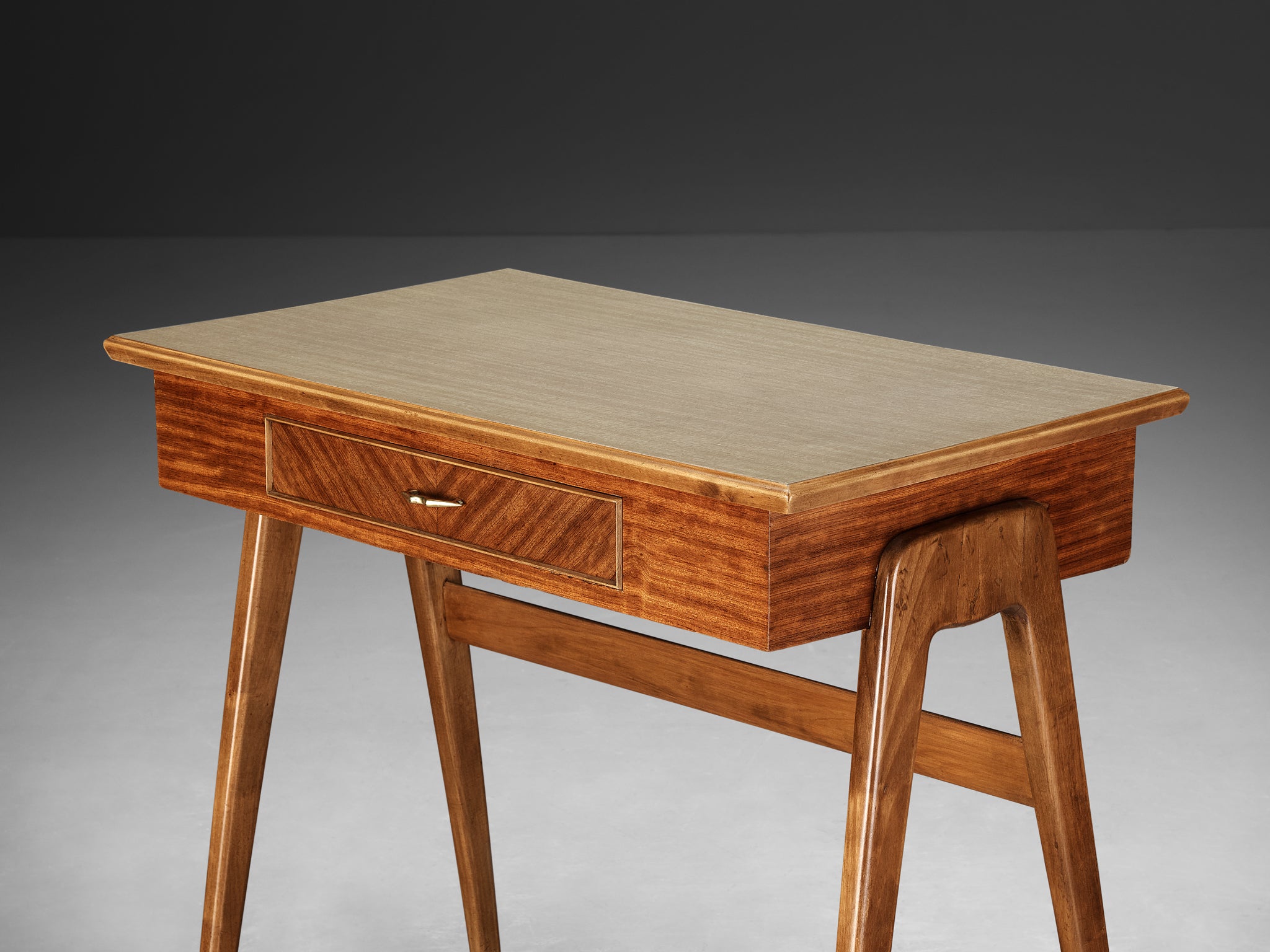 Elegant Italian Small Desk in Walnut and Mahogany Tables Morentz