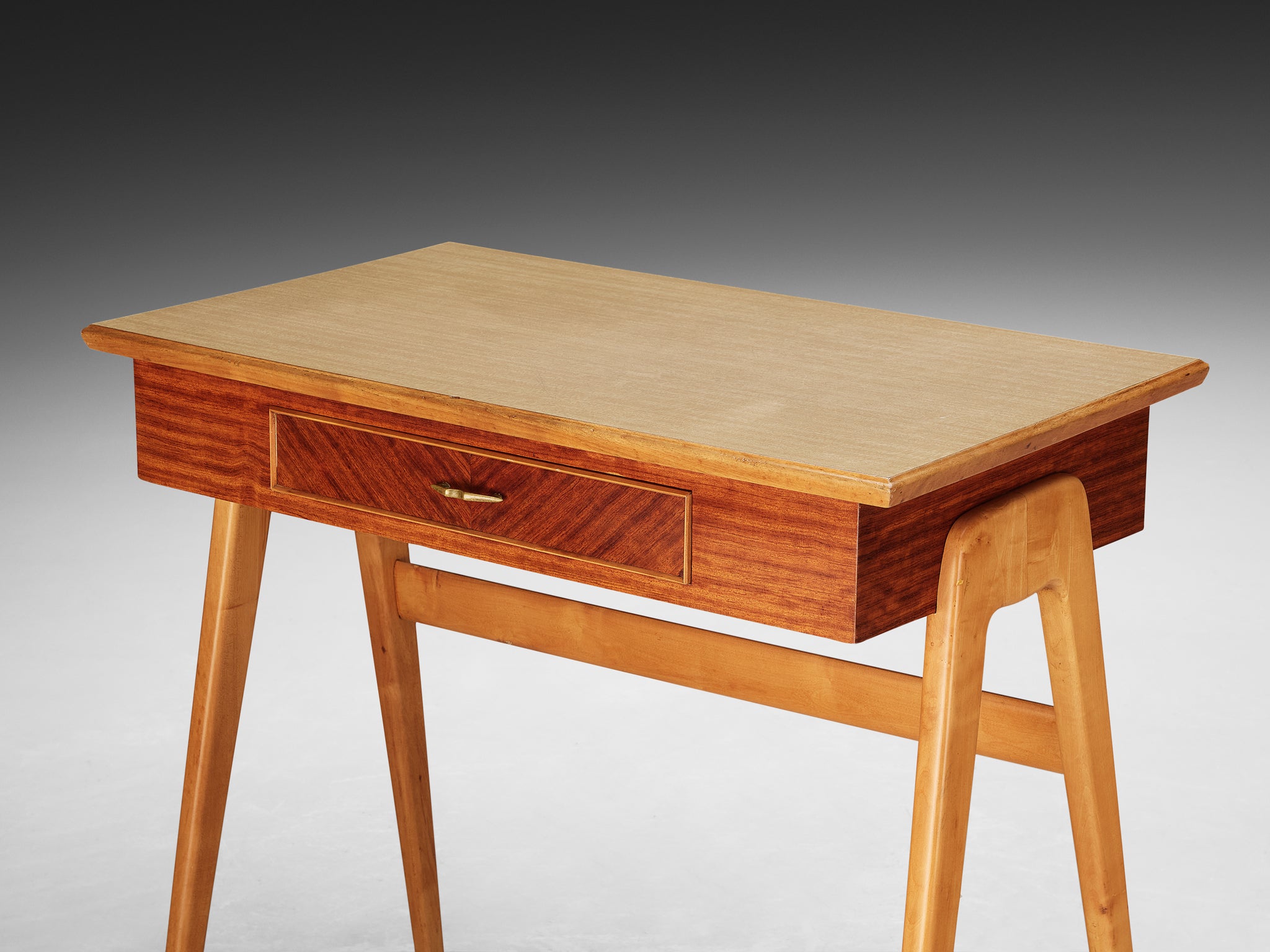 Elegant Italian Small Desk in Cherry and Mahogany Tables Morentz