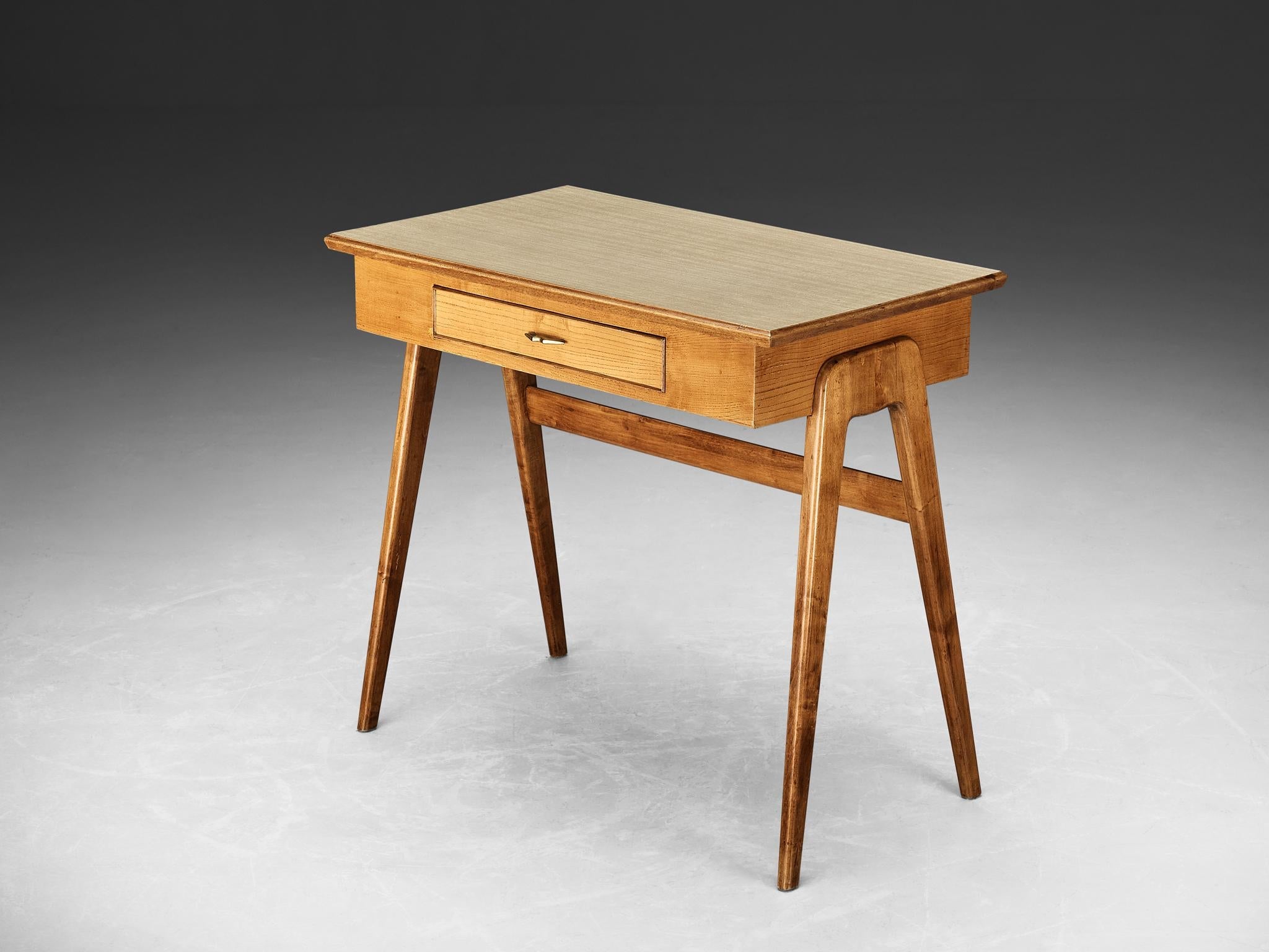 1950s Elegant Italian Small Desk in Ash and Walnut tables Morentz