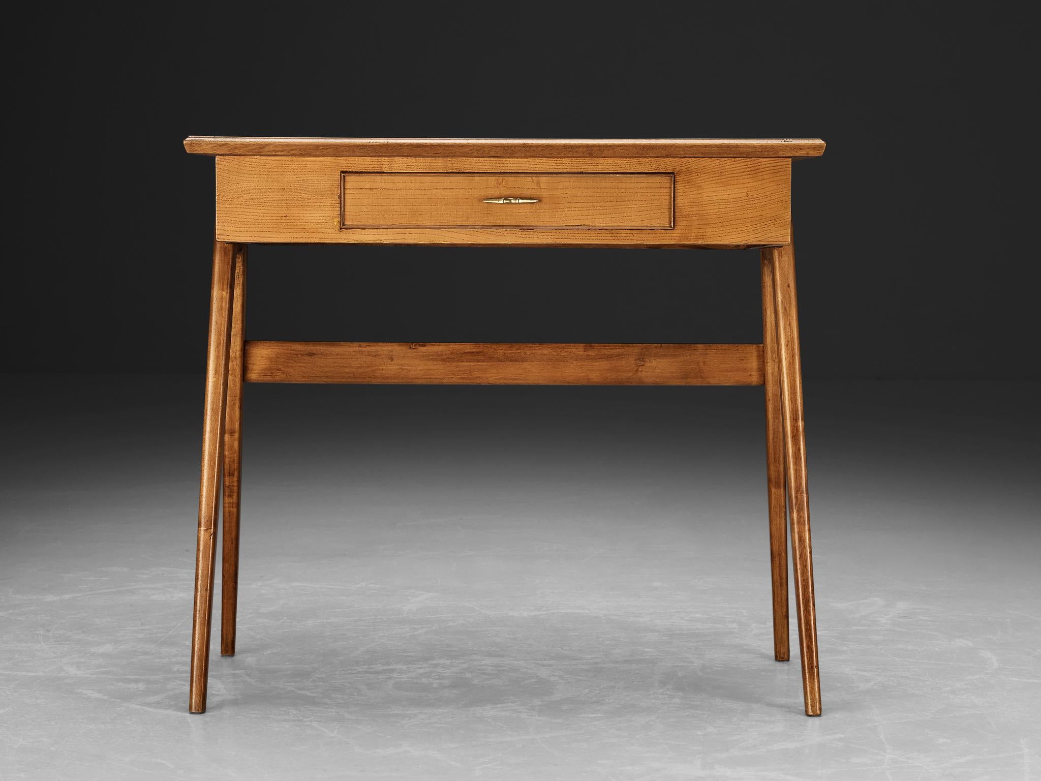 1950s Elegant Italian Small Desk in Ash and Walnut tables Morentz