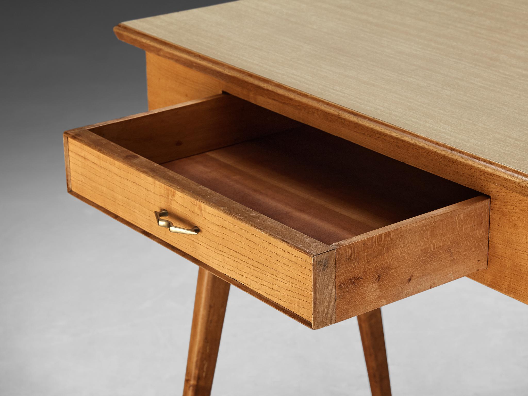 1950s Elegant Italian Small Desk in Ash and Walnut tables Morentz