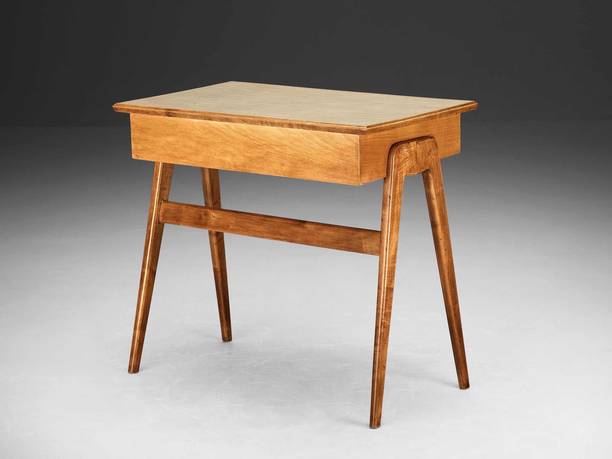 1950s Elegant Italian Small Desk in Ash and Walnut tables Morentz