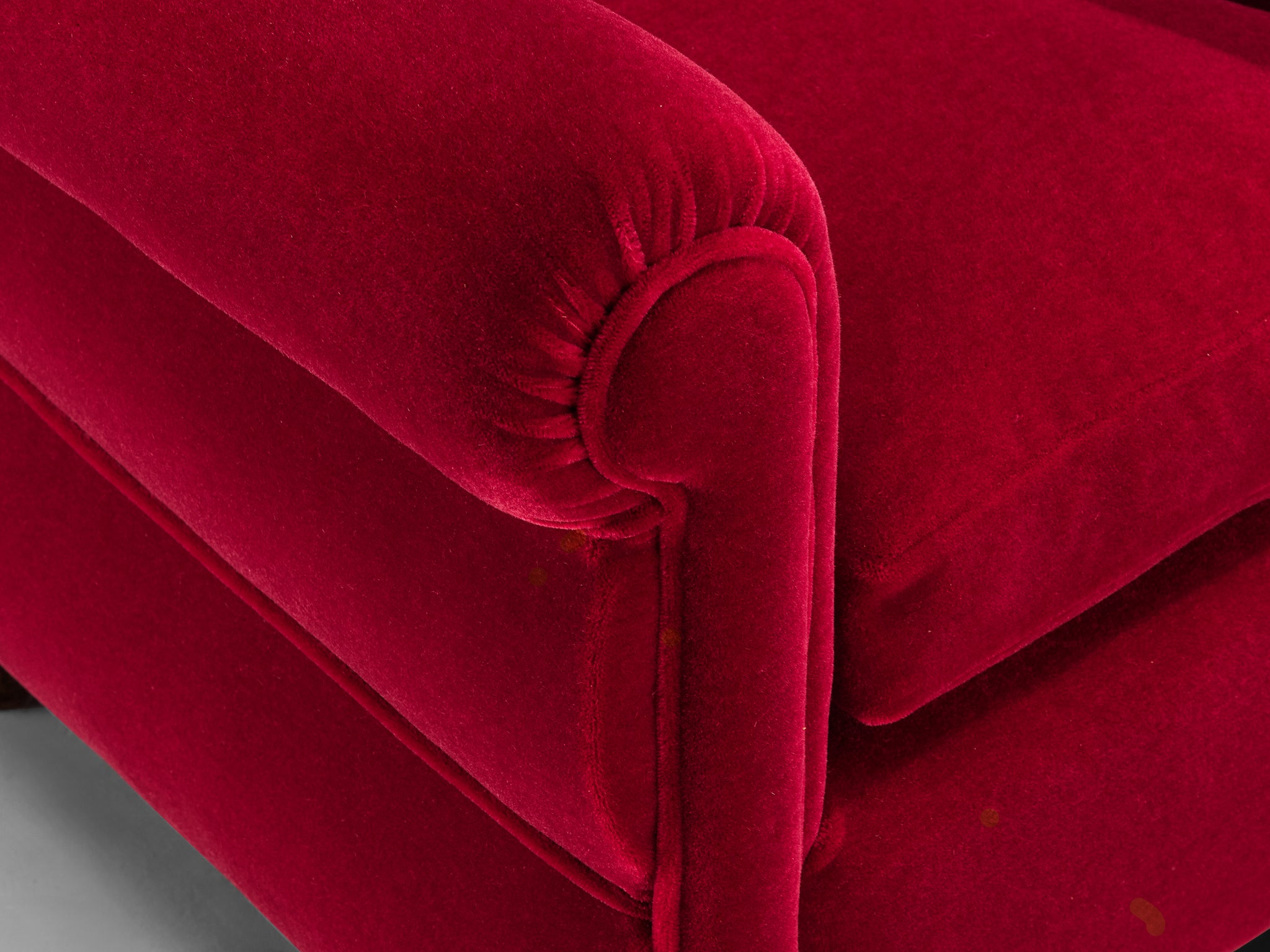 1930s Italian Art Deco Pair of Lounge Chairs in Pierre Frey Mohair Seating Morentz