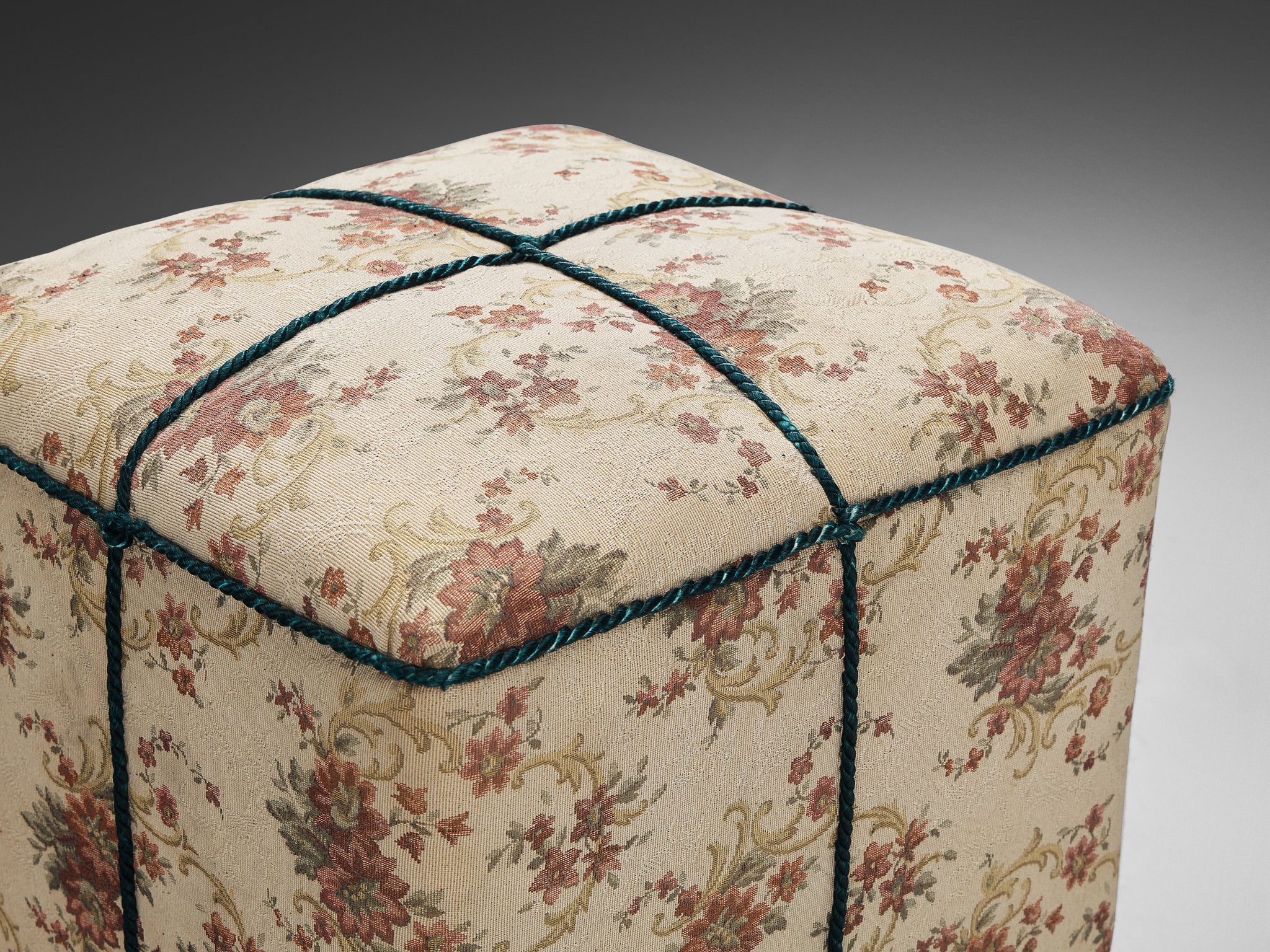 Jindrich Halabala Stool in Decorative Upholstery Seating Morentz