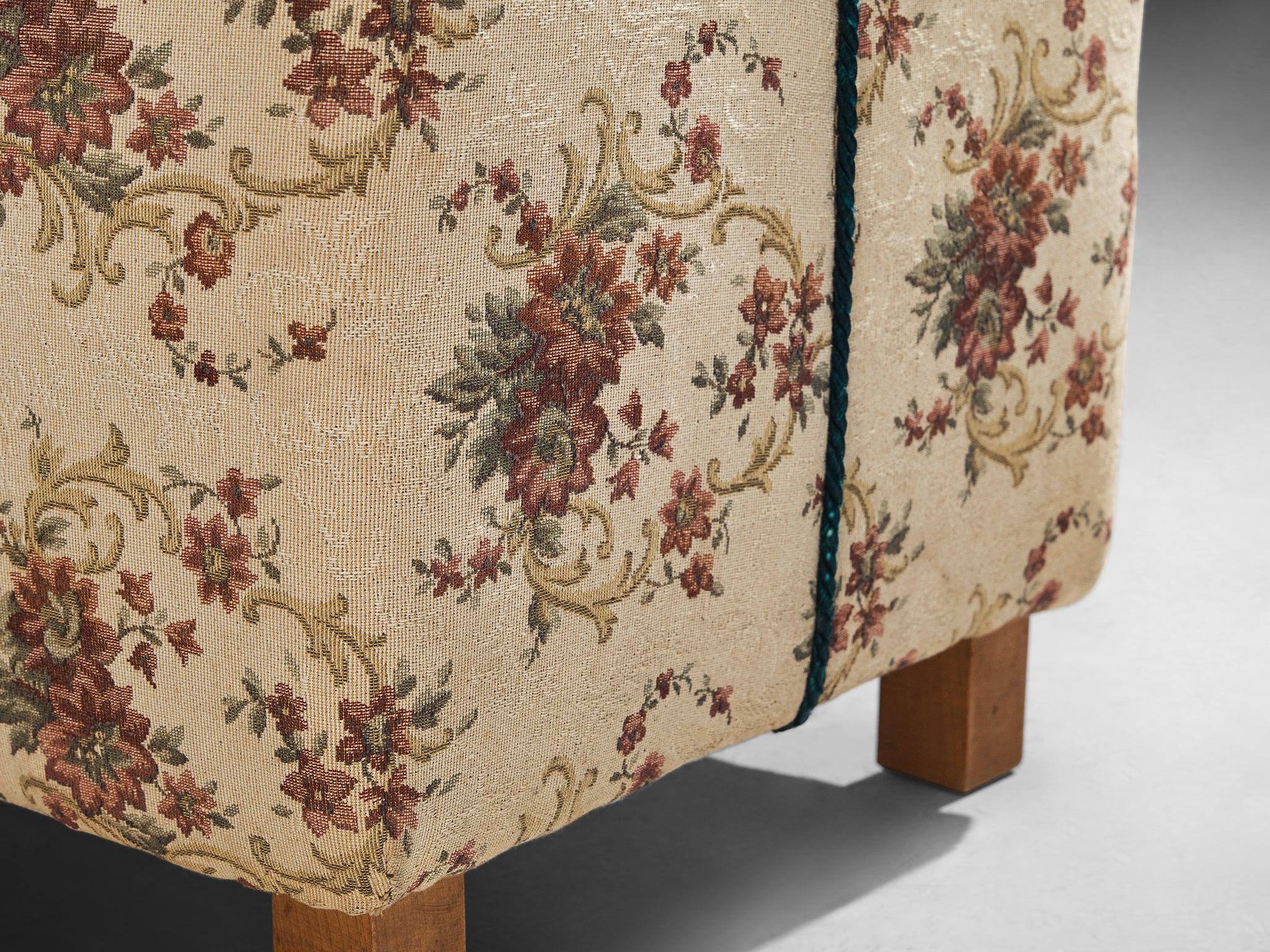 Jindrich Halabala Stool in Decorative Upholstery Seating Morentz