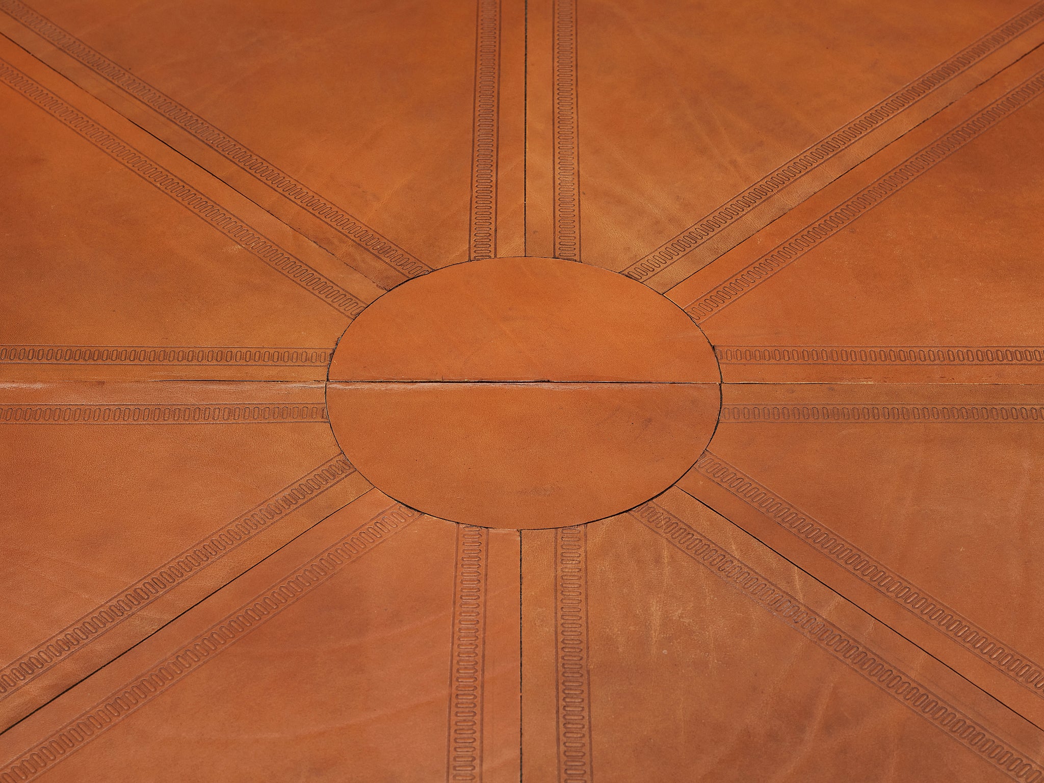 Guido Faleschini for Mariani Round Table in Cognac Leather 8ft