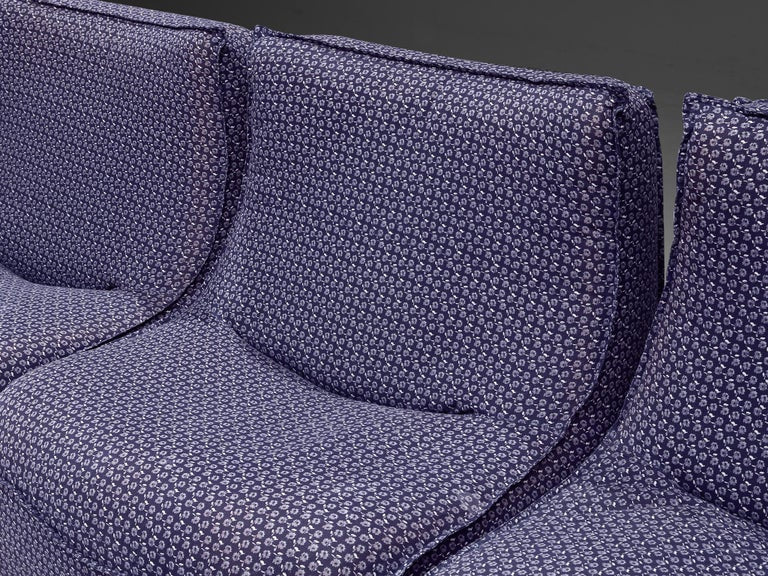 Rare Bernard Govin for Ligne Roset Sectional Sofa in Purple Upholstery