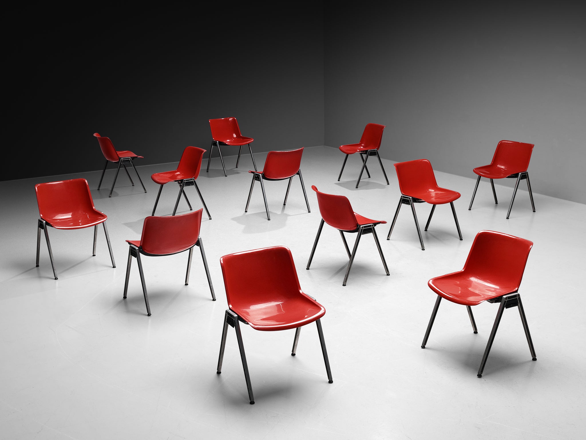 Centro Progetti Tecno Set of Twelve Stackable ‘Modus’ Chairs Seating Morentz
