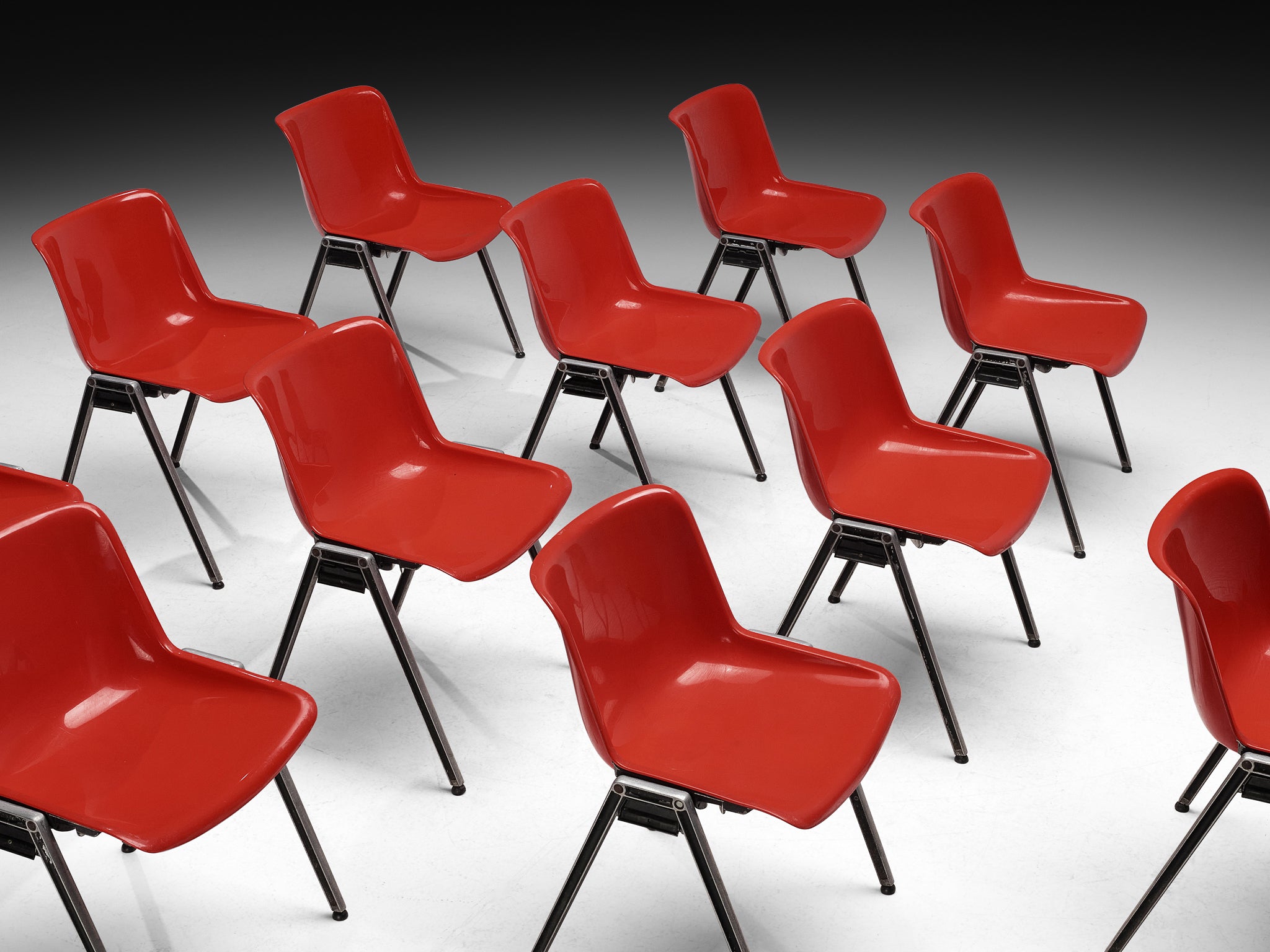 Centro Progetti Tecno Set of Twelve Stackable ‘Modus’ Chairs Seating Morentz