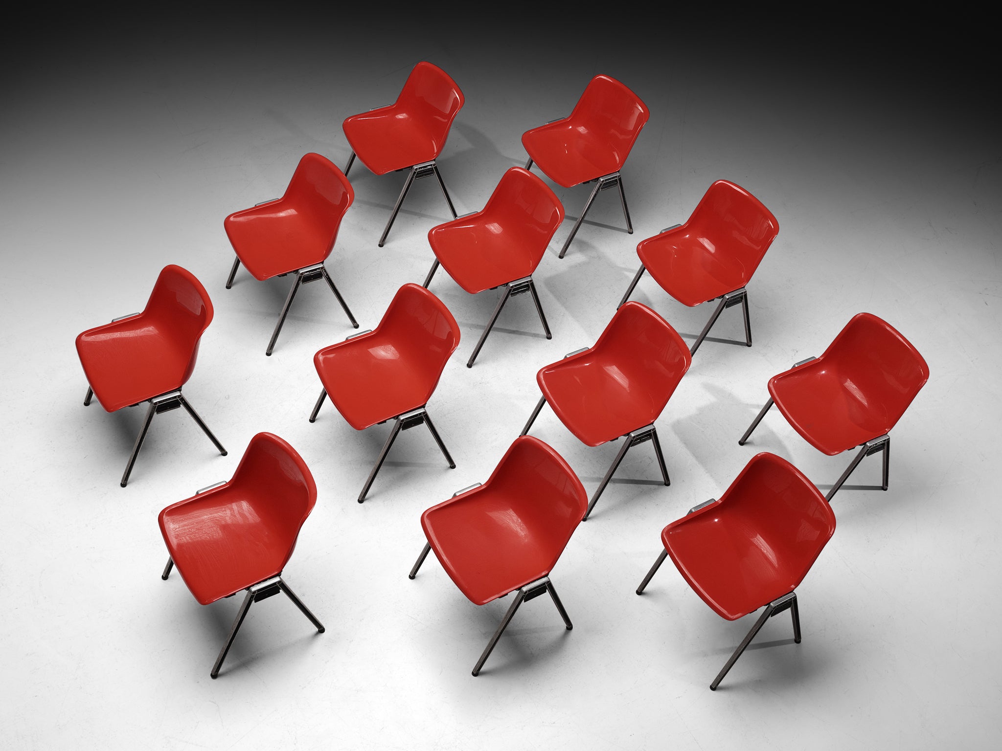Centro Progetti Tecno Set of Twelve Stackable ‘Modus’ Chairs Seating Morentz