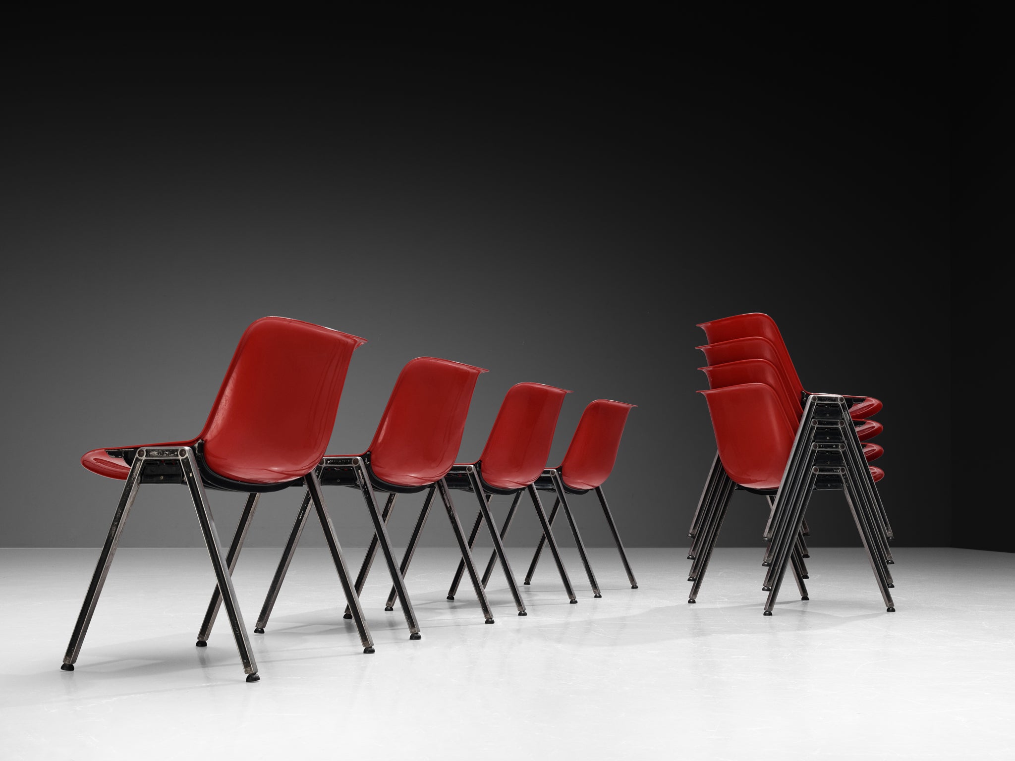 Centro Progetti Tecno Set of Twelve Stackable ‘Modus’ Chairs Seating Morentz