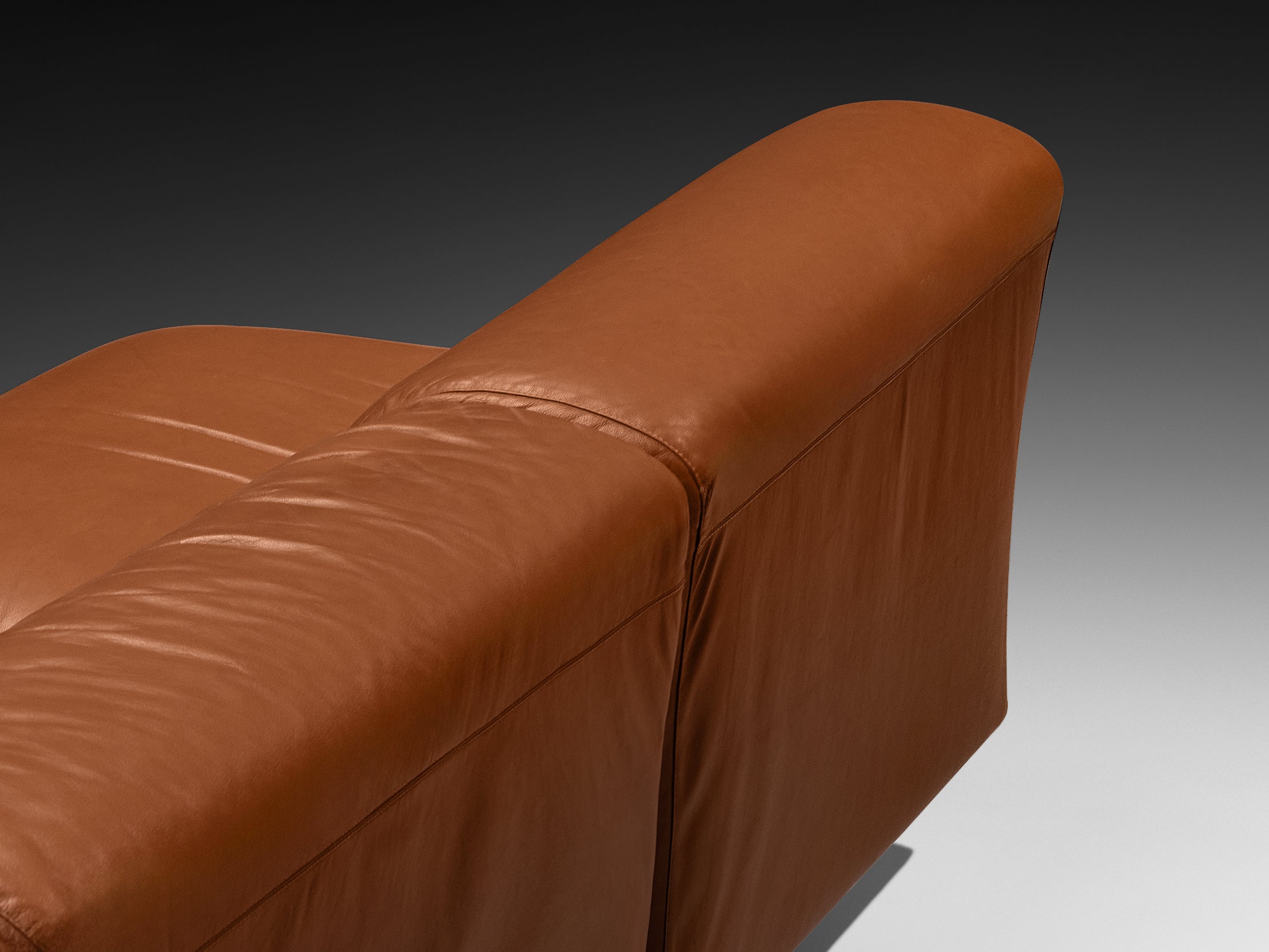 Vico Magistretti for Cassina 'Fiandra' Modular Sofa in Brown Leather Seating Morentz