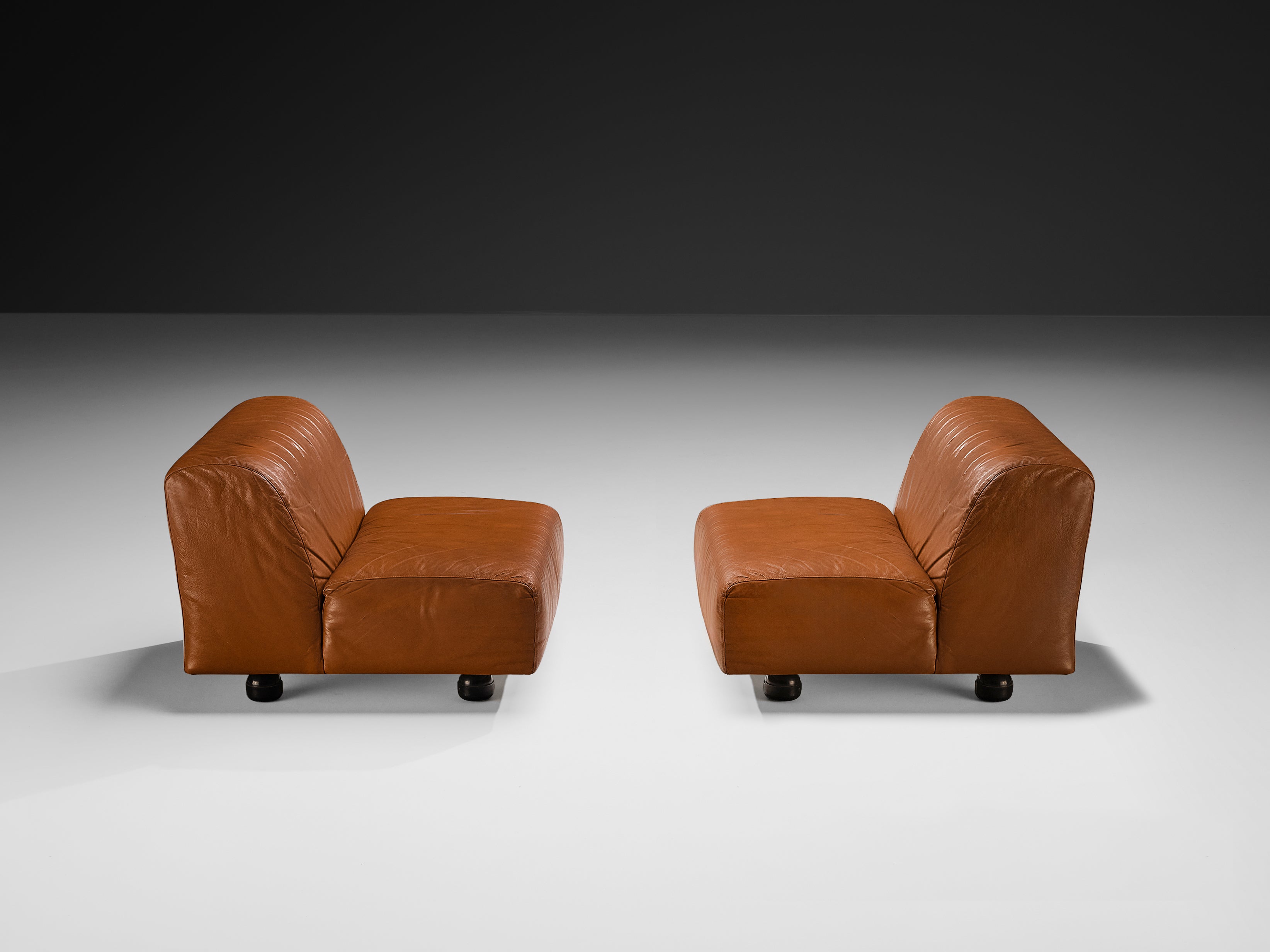 Vico Magistretti for Cassina 'Fiandra' Modular Sofa in Brown Leather Seating Morentz