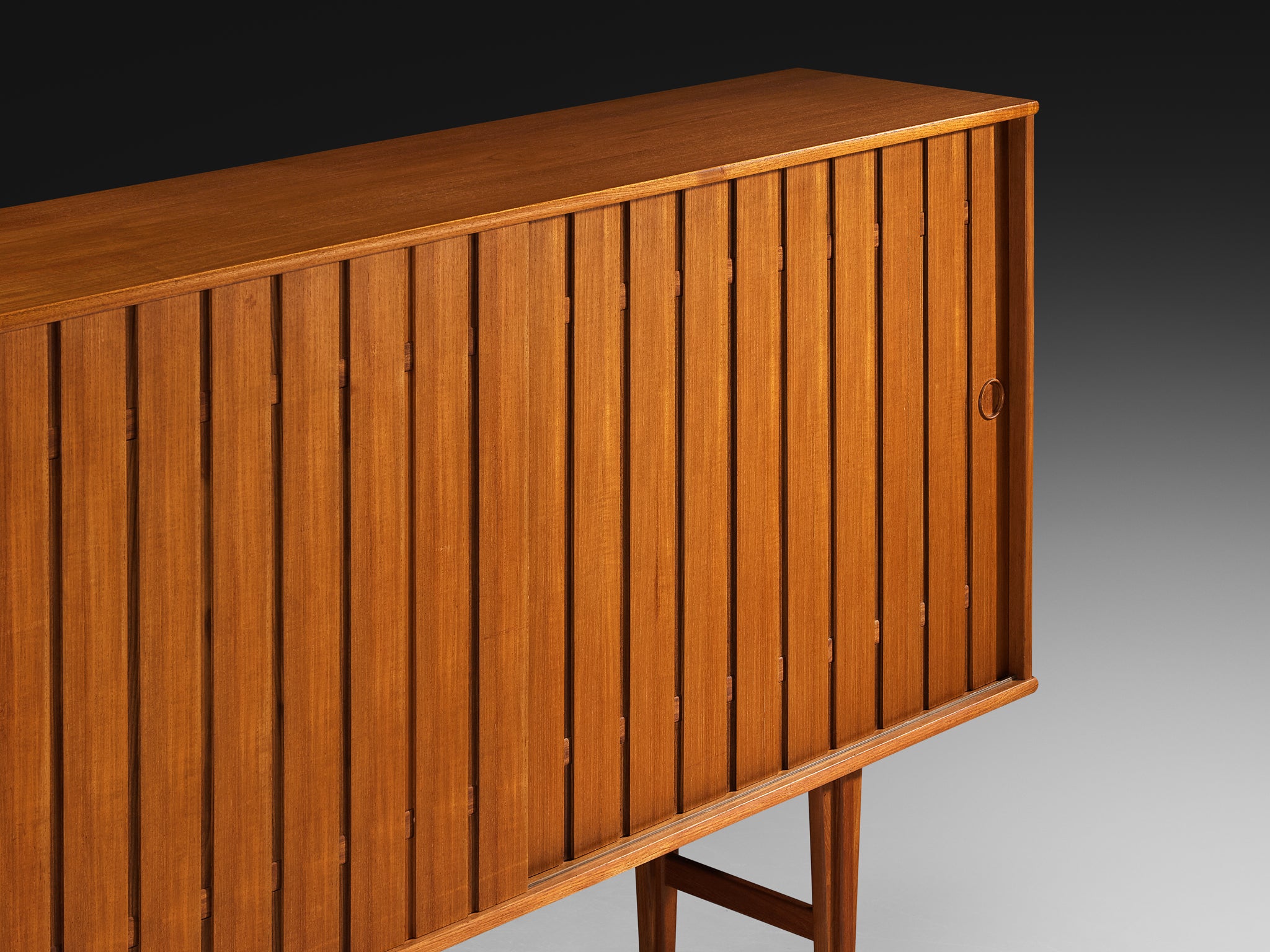 Scandinavian Sideboard With Slatted Doors in Teak Case pieces and storage cabinets Morentz