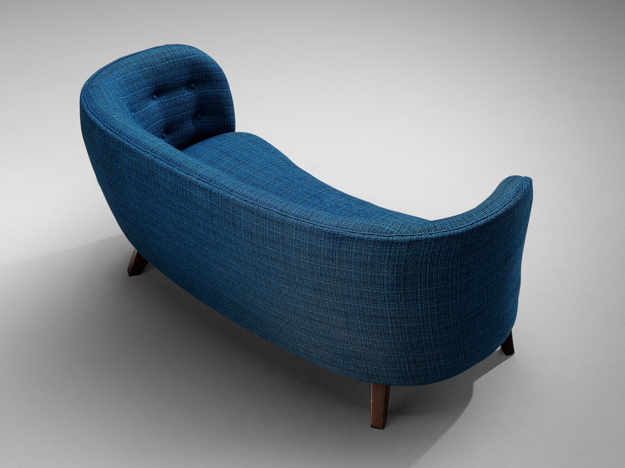 Danish Banana Curved Sofa in Bright Blue Upholstery Seating Morentz