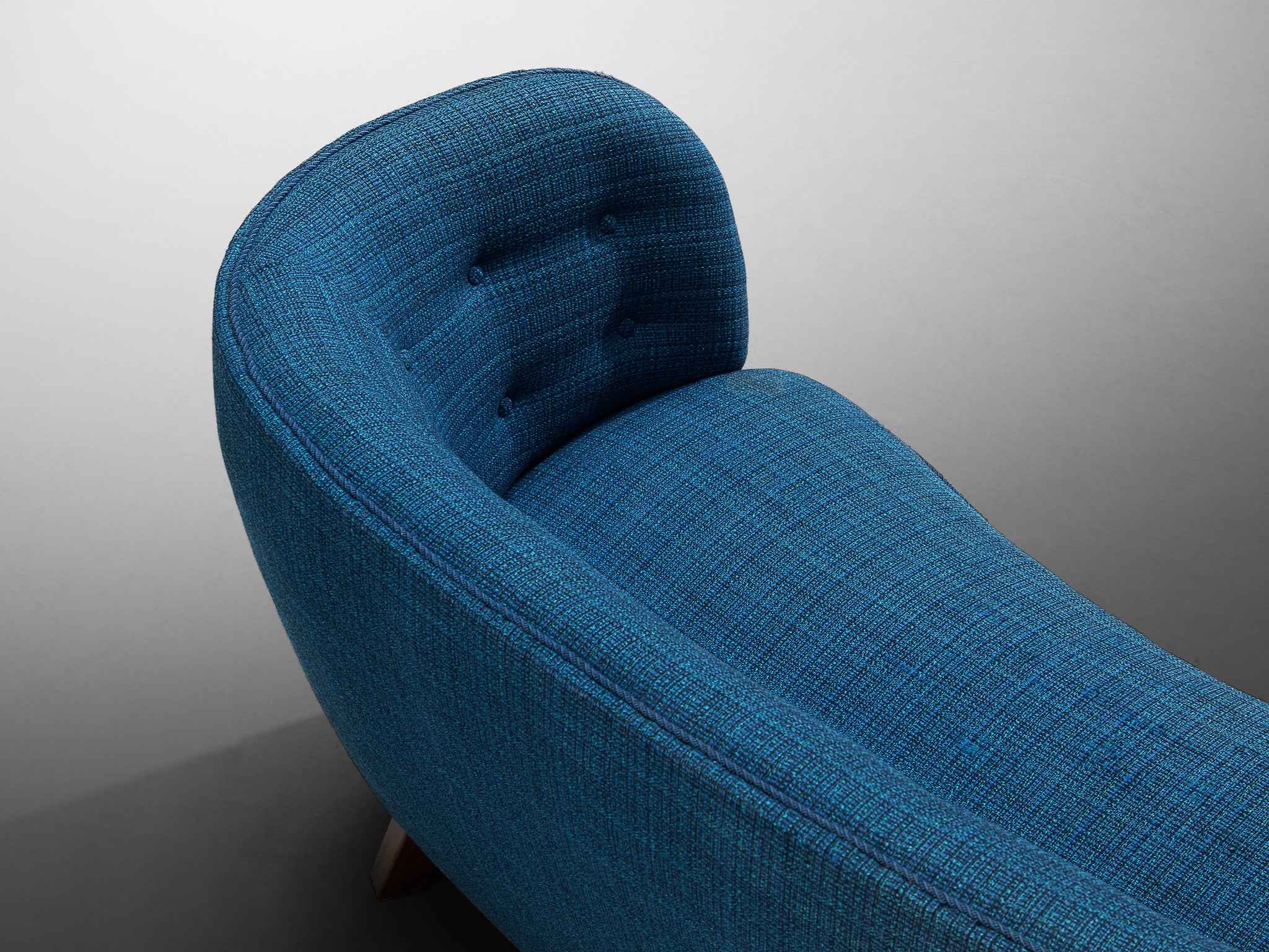 Danish Banana Curved Sofa in Bright Blue Upholstery Seating Morentz